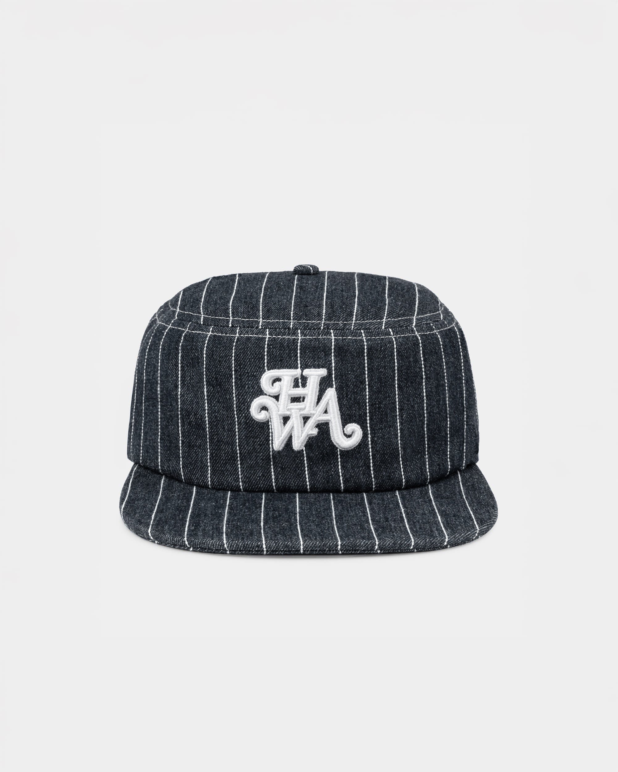 Casquette Pillbox Monogram Rayures Denim Brut - Taille Réglable