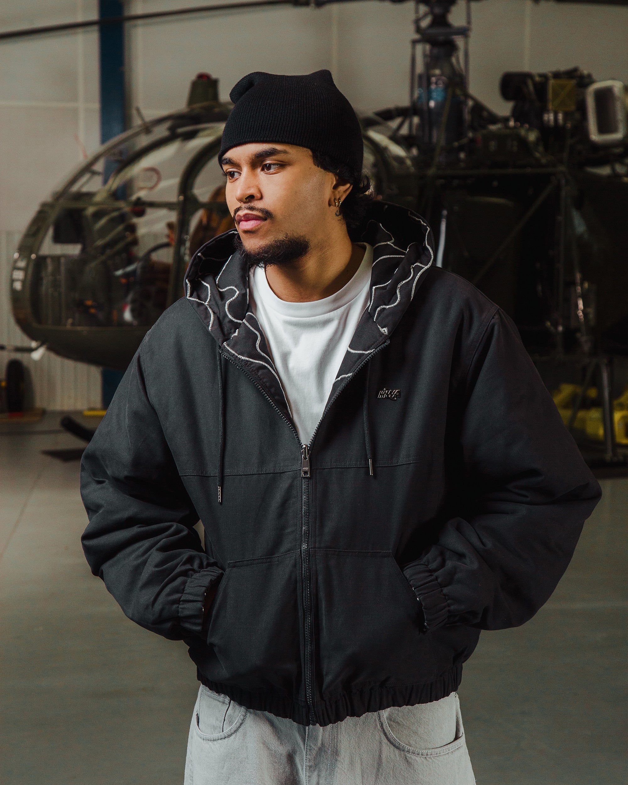 STORM REVERSIBLE STUDDED JACKET - BLACK CAMO