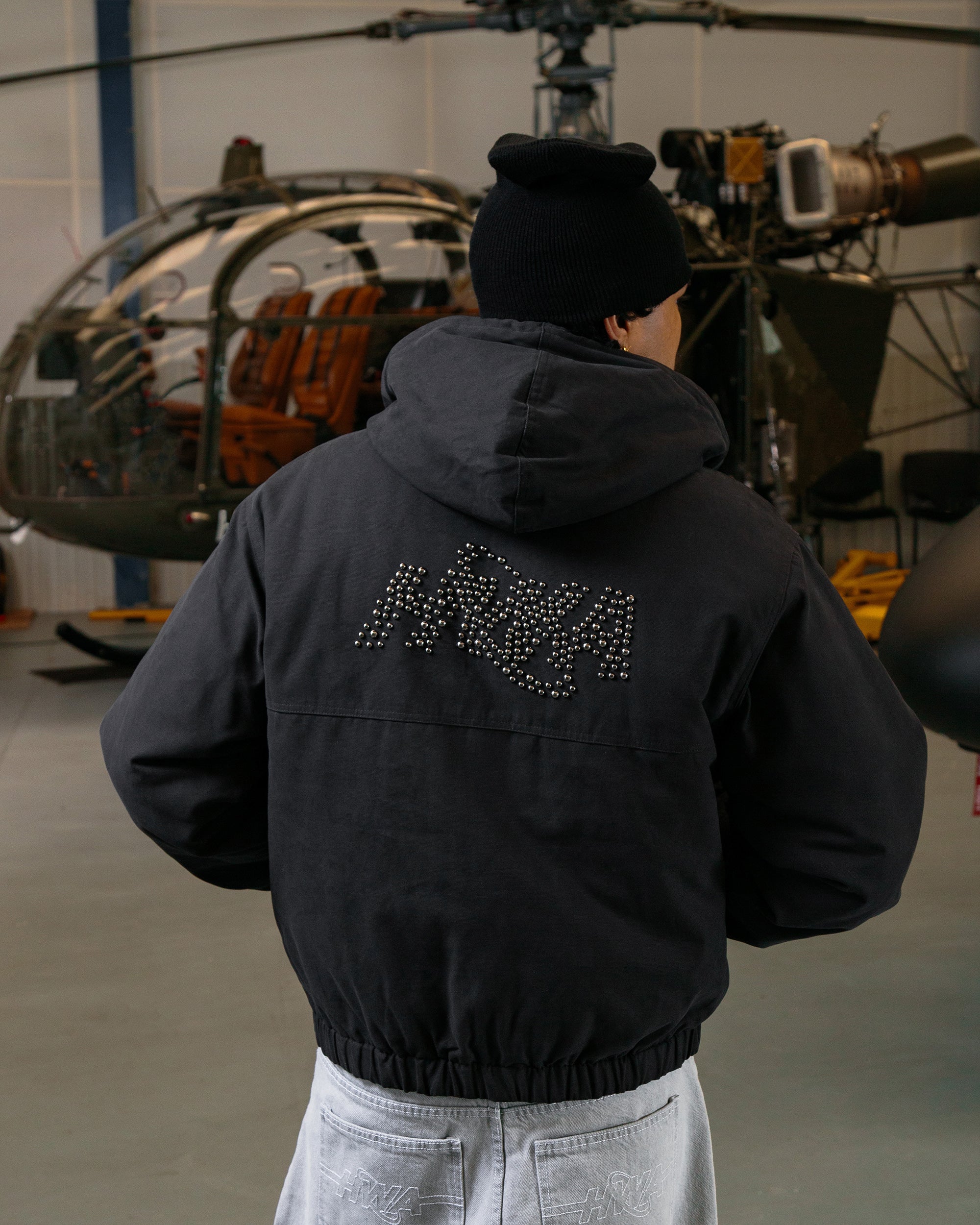 STORM REVERSIBLE STUDDED JACKET - BLACK CAMO