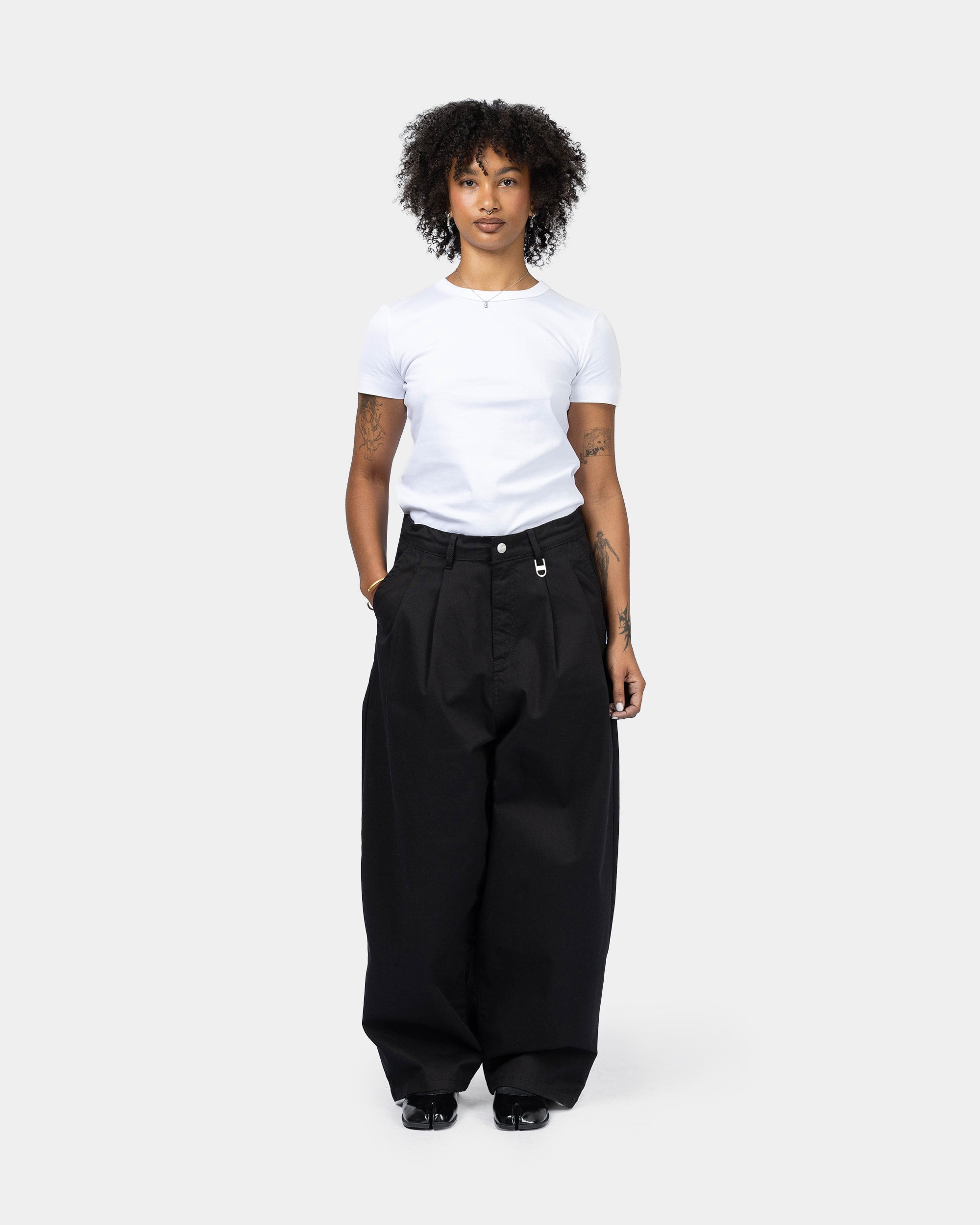Pleated Onigiri Trousers - Black