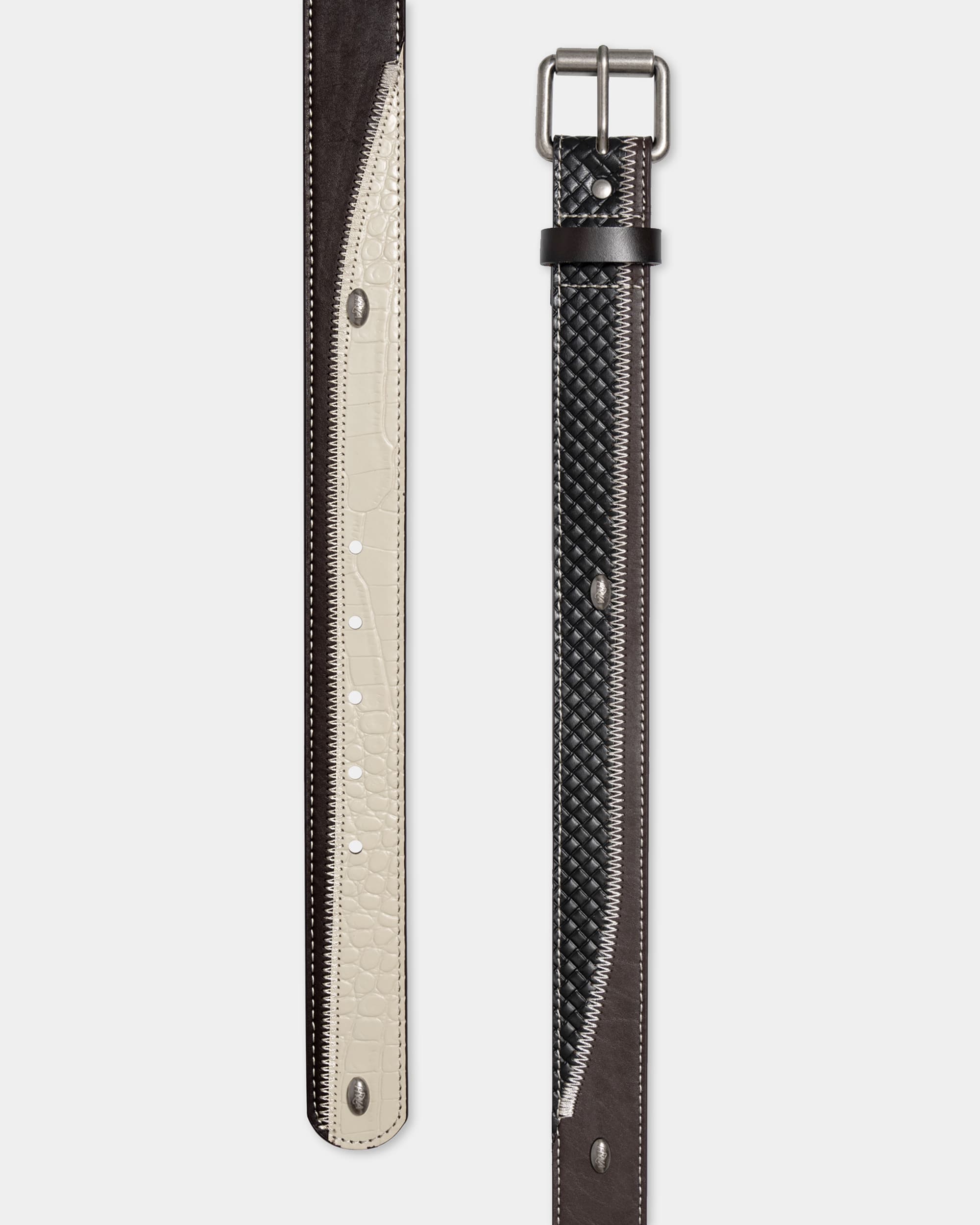 Patchwork leather belt