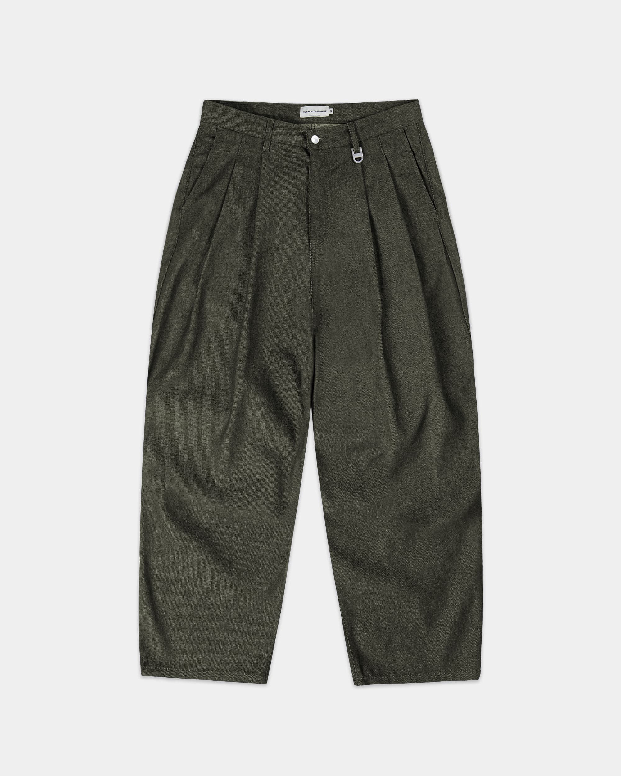 Jean PLEATED ONIGIRI - BRUT VERT