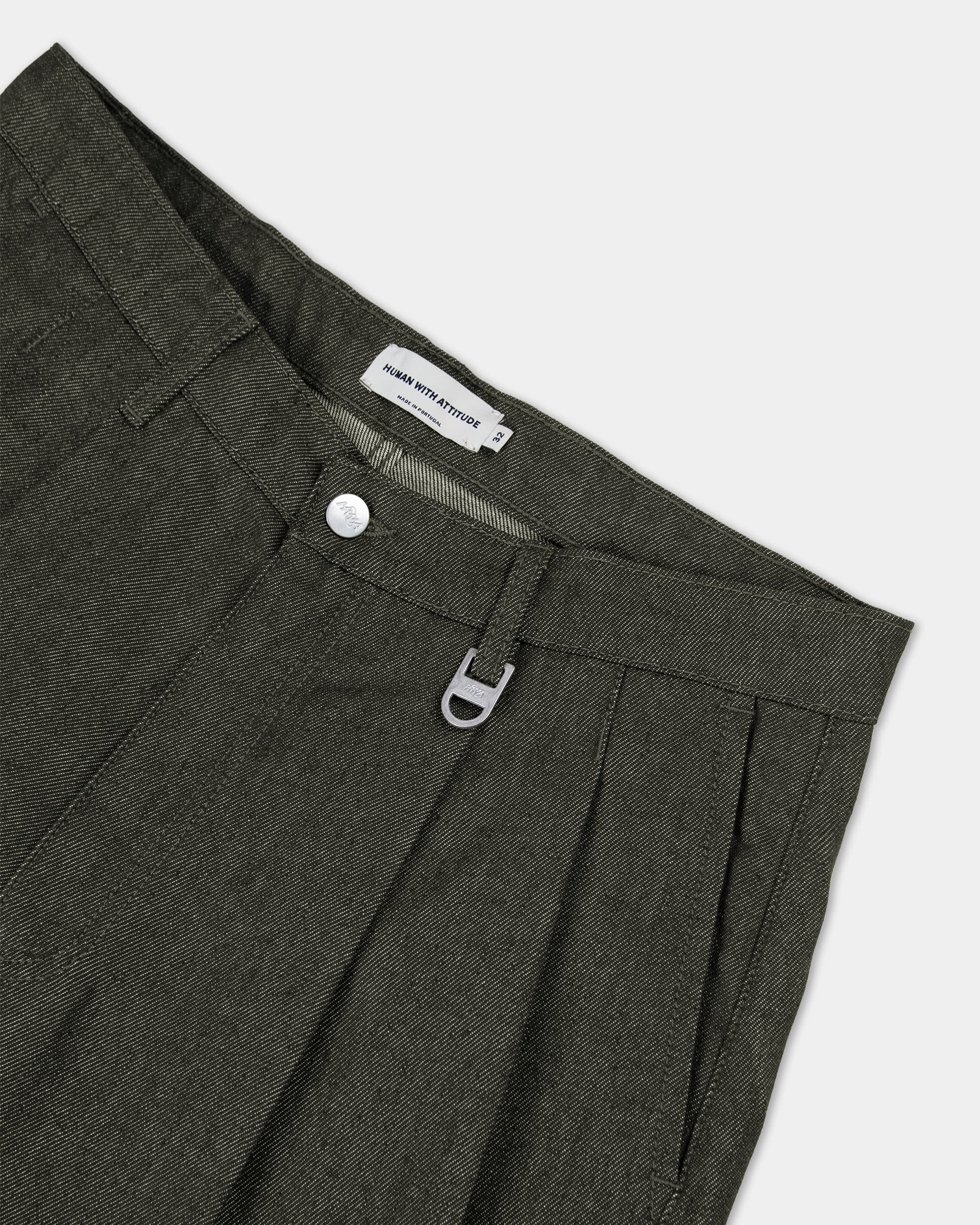 Jean PLEATED ONIGIRI - BRUT VERT