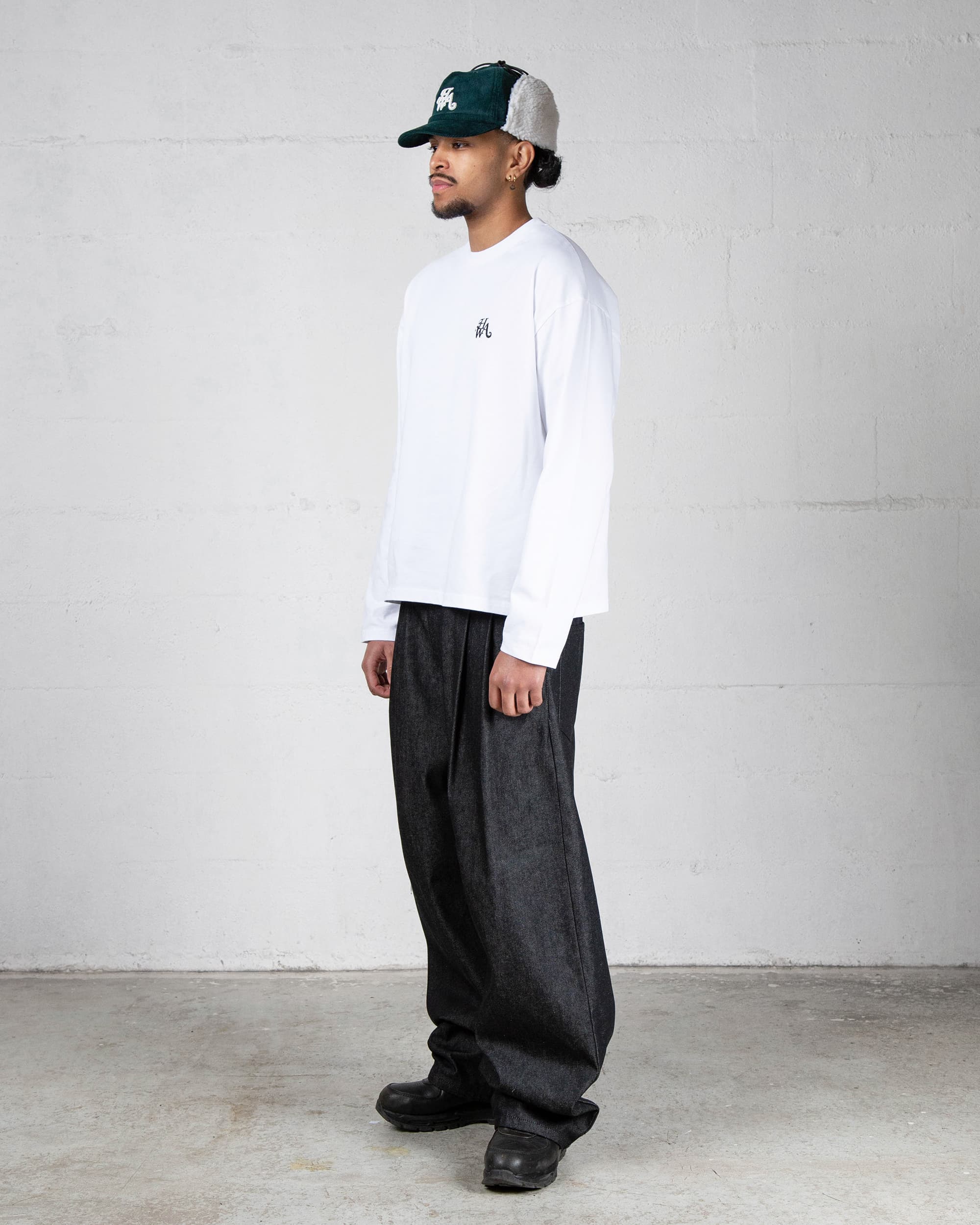 T-shirt manches longues Monogram - Blanc