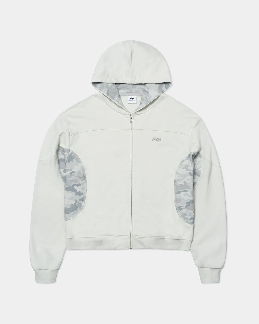 Sweat à capuche zippé Camo - Gris