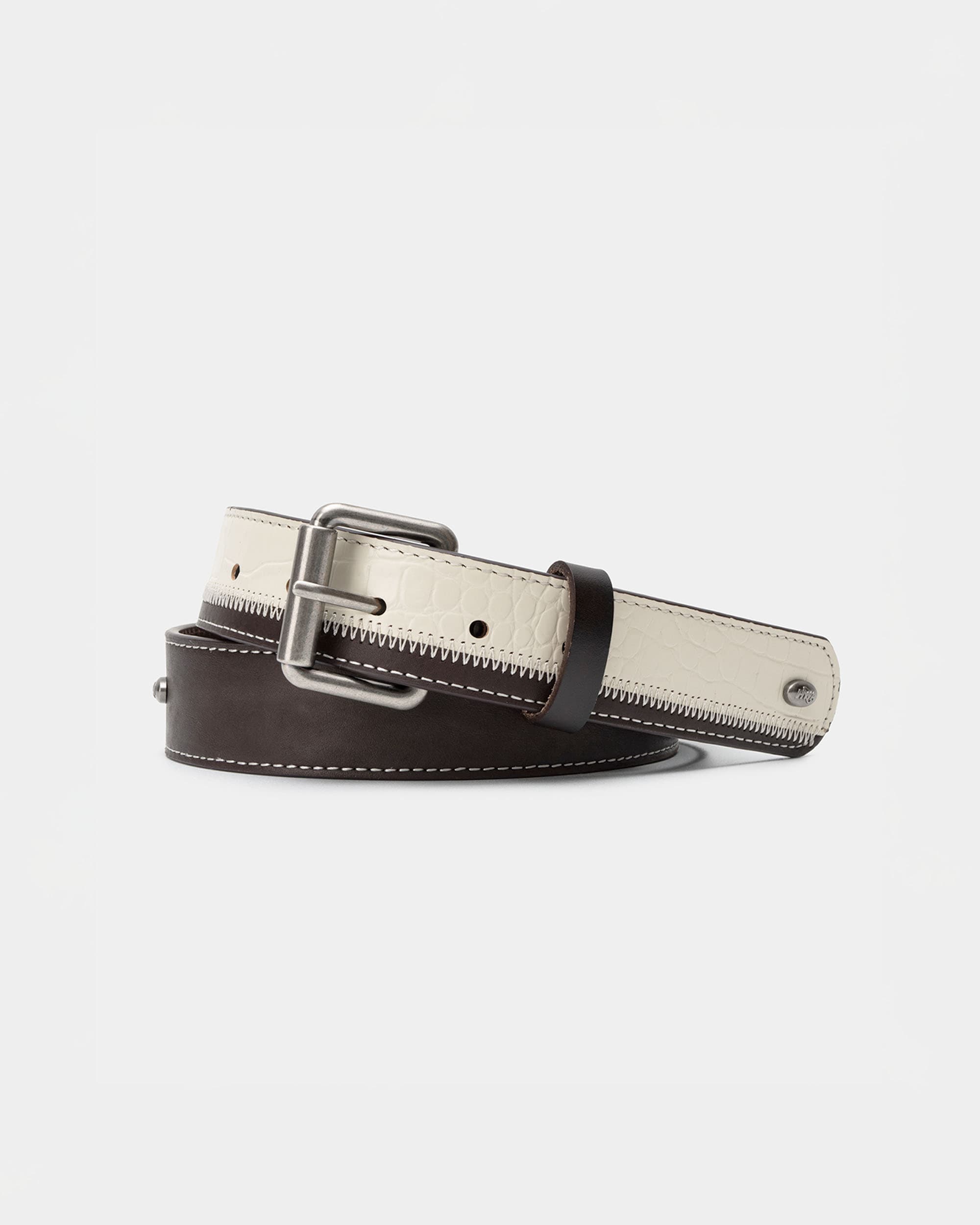 Ceinture en cuir Patchwork