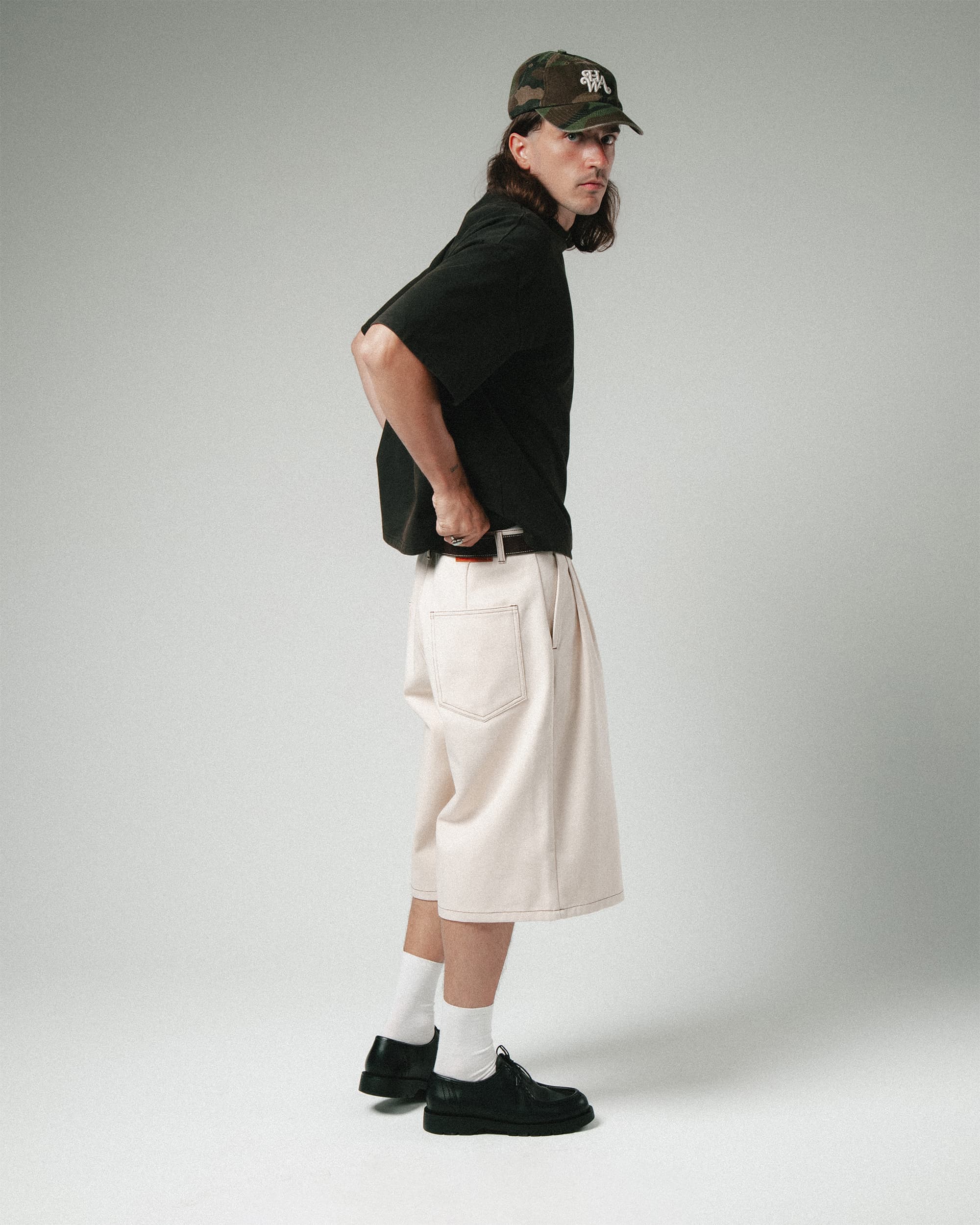 Plissierte Onigiri-Jeanshose - Off White