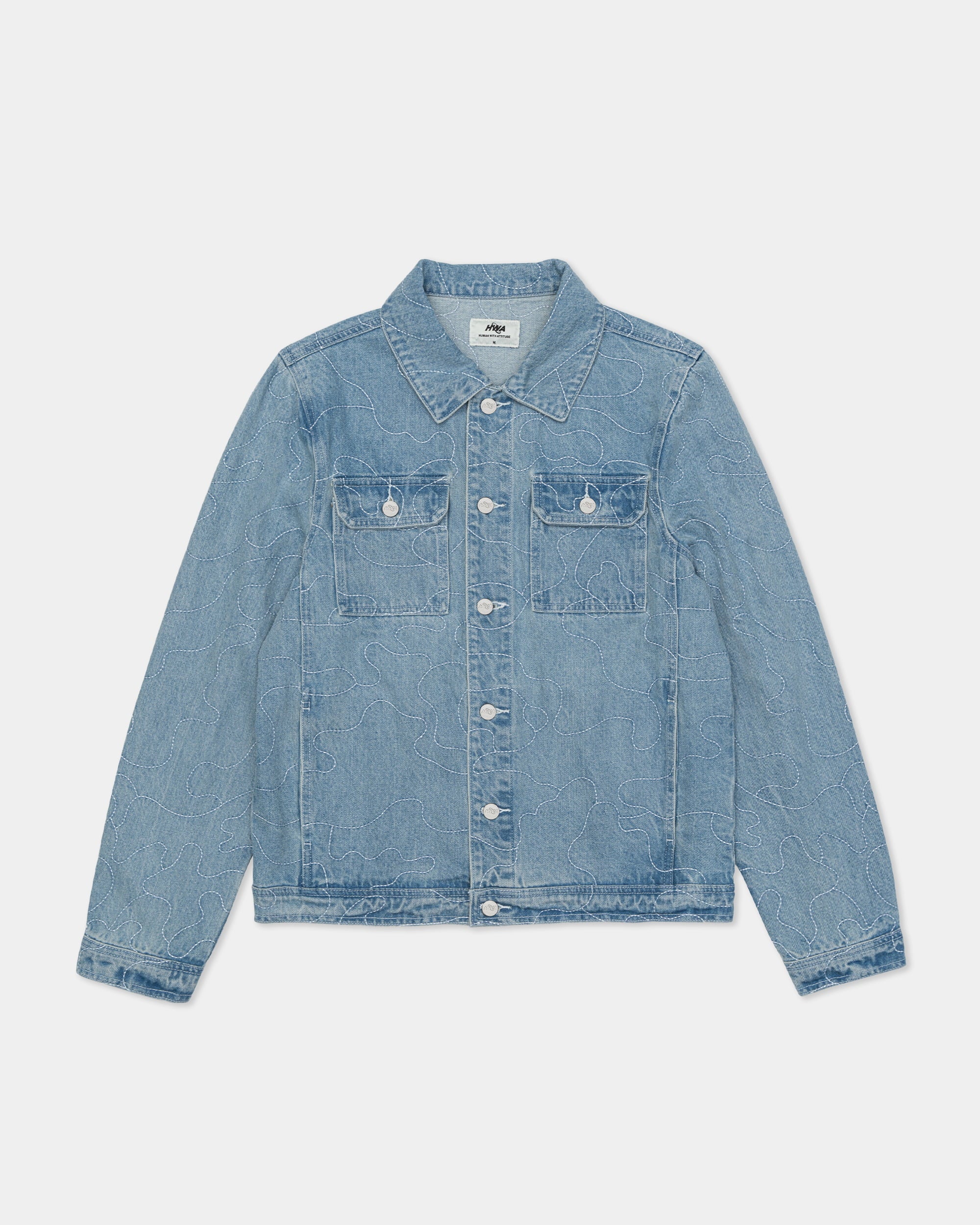 CAMO DENIM JACKET - WASHED INDIGO