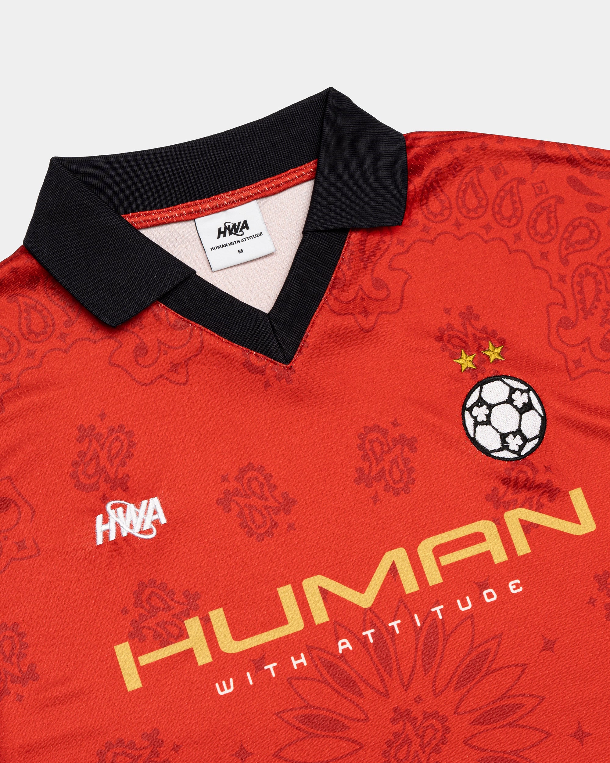 Paisley-Fußball-T-Shirt – Rot