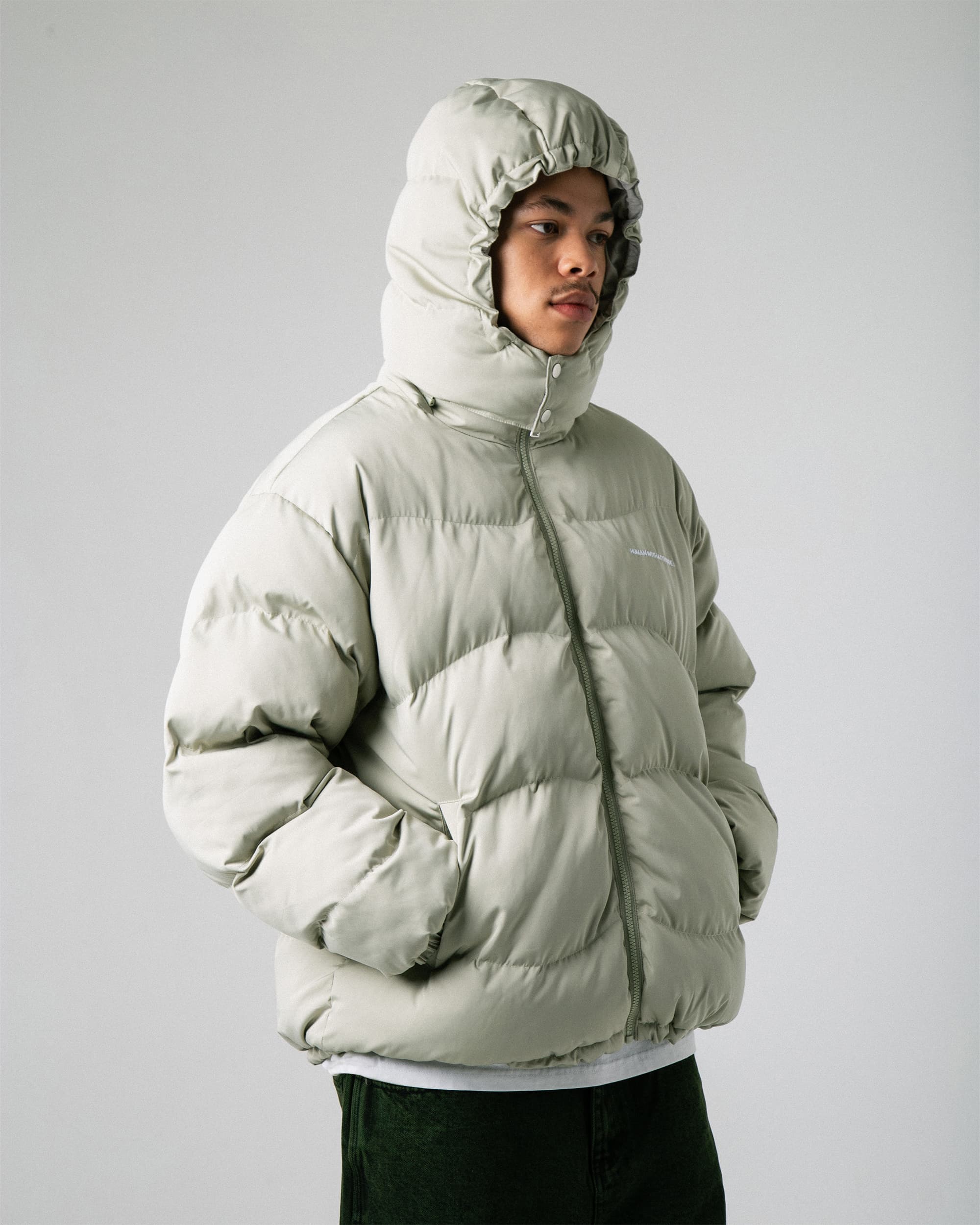 Wave Reversible Down Jacket - Greige