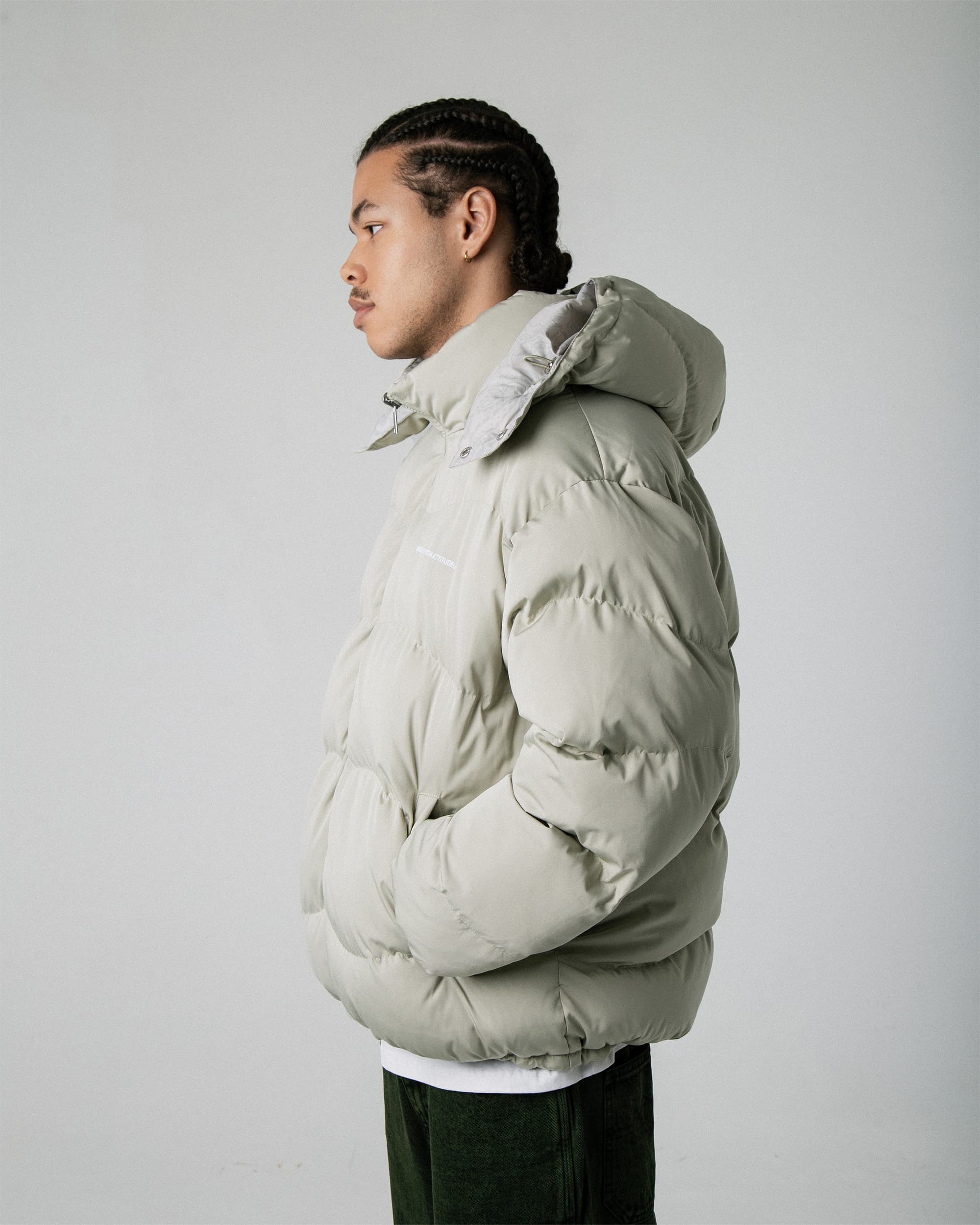 Wave Reversible Down Jacket - Greige