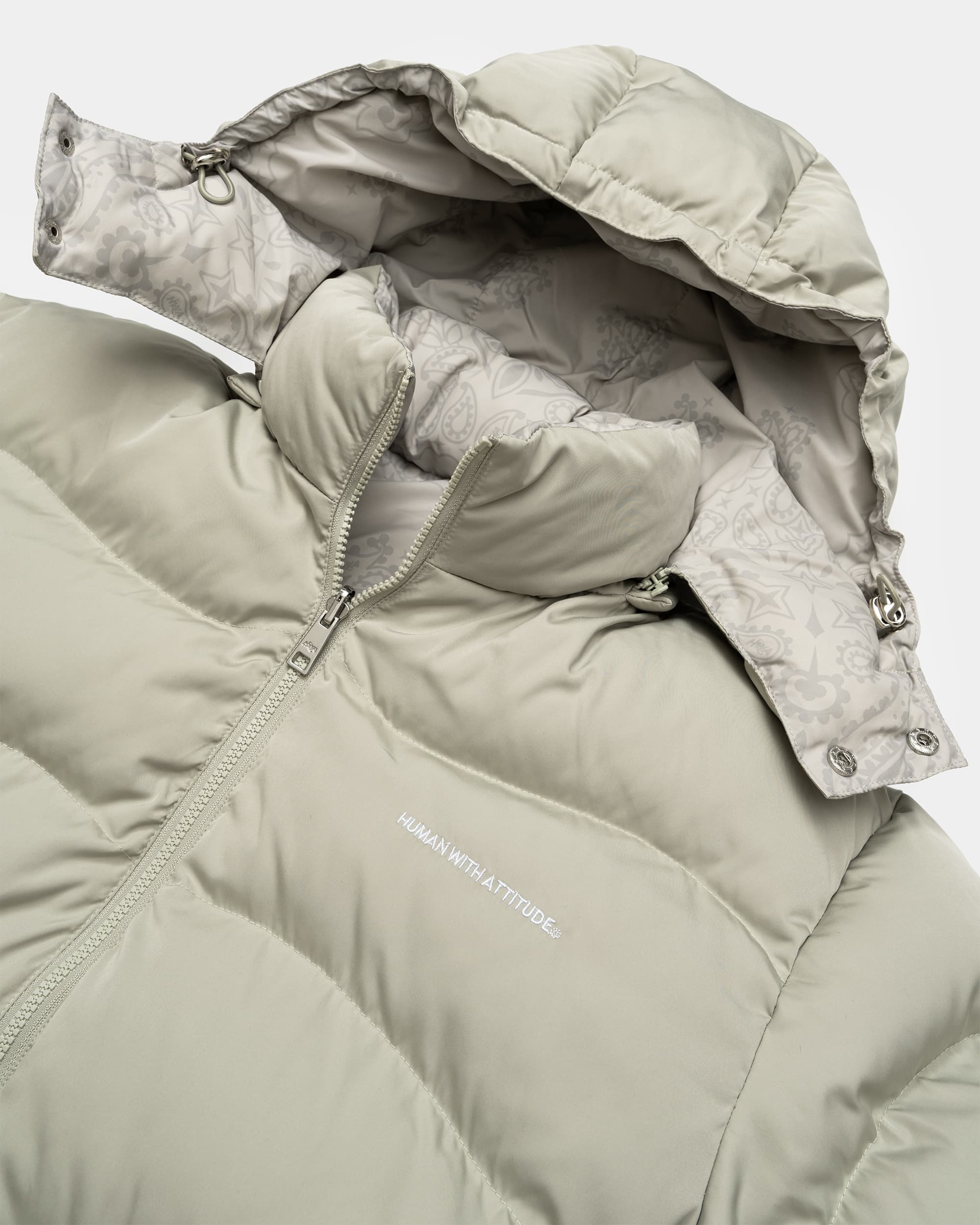 Wave Reversible Down Jacket - Greige