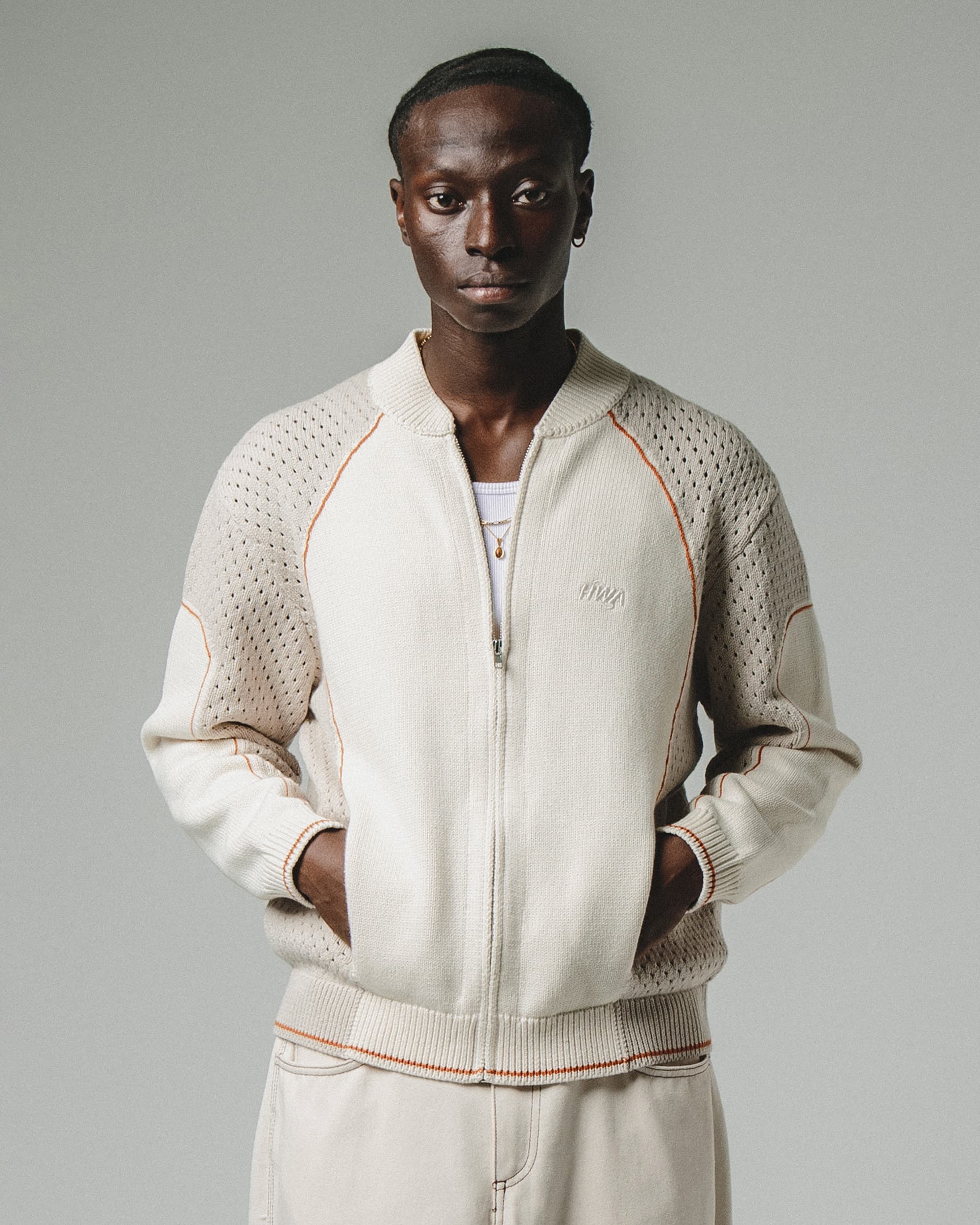 Gilet Zippé Heritage - Off white
