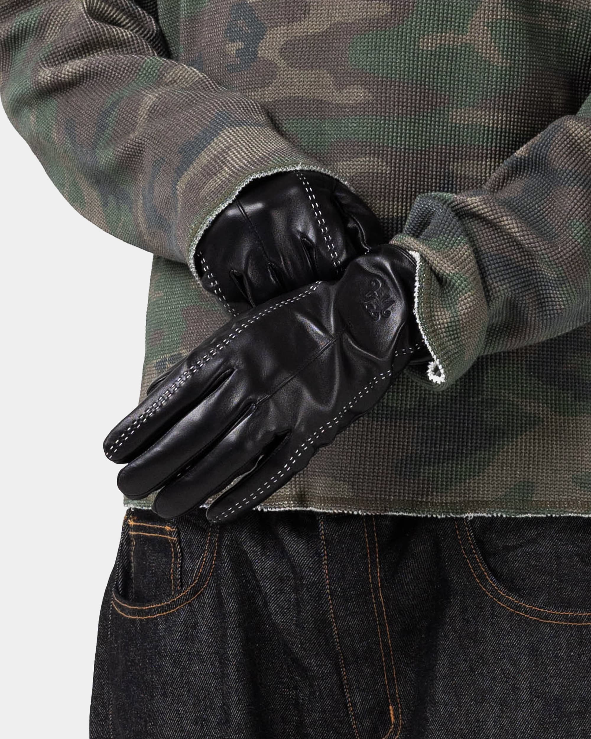 Gants En Cuir Noir Pour Femmes De Gucci Avec Une Taille De Cheval Et Un Logo De Ton Argent 75 Gants En Cuir Noir Pour Femmes De Gucci Avec Une Taille De Cheval Et Un Logo De Ton Argent 75
