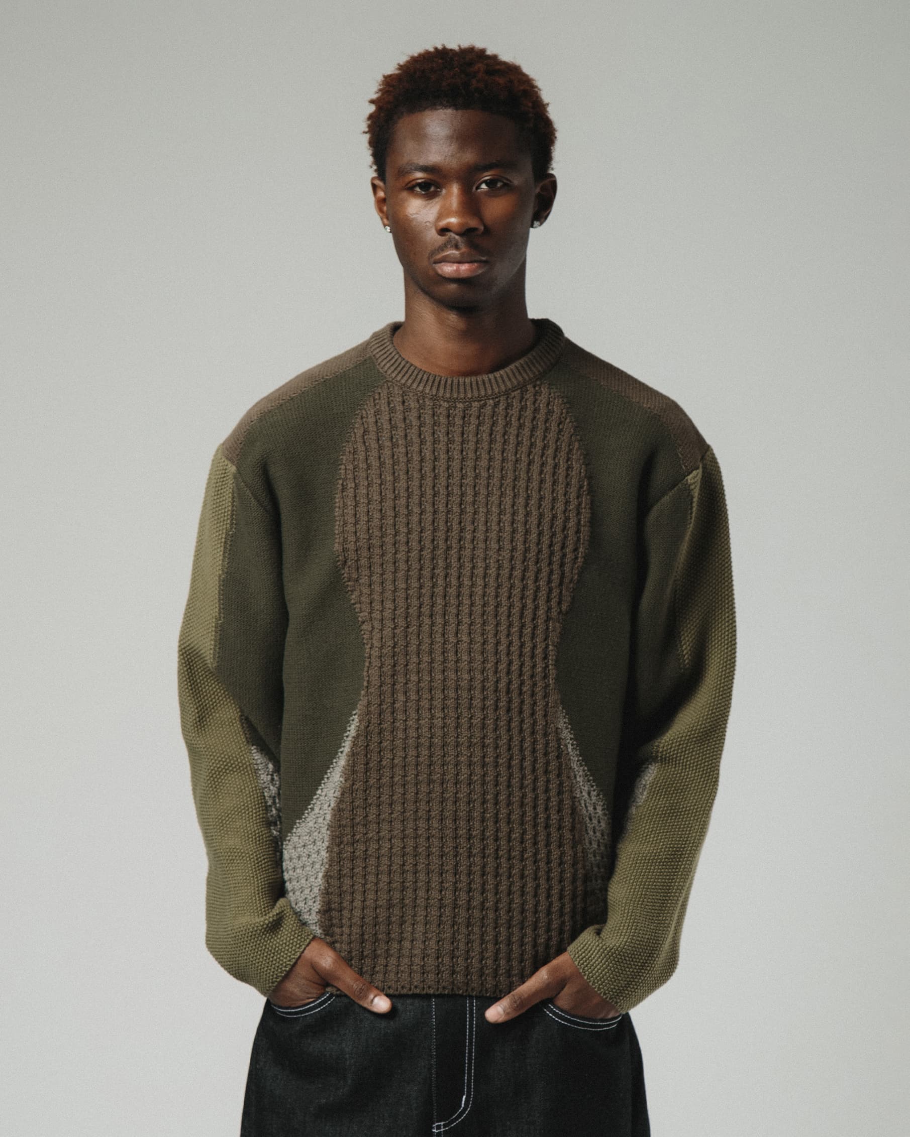 MOSAIKPULLOVER - KHAKI