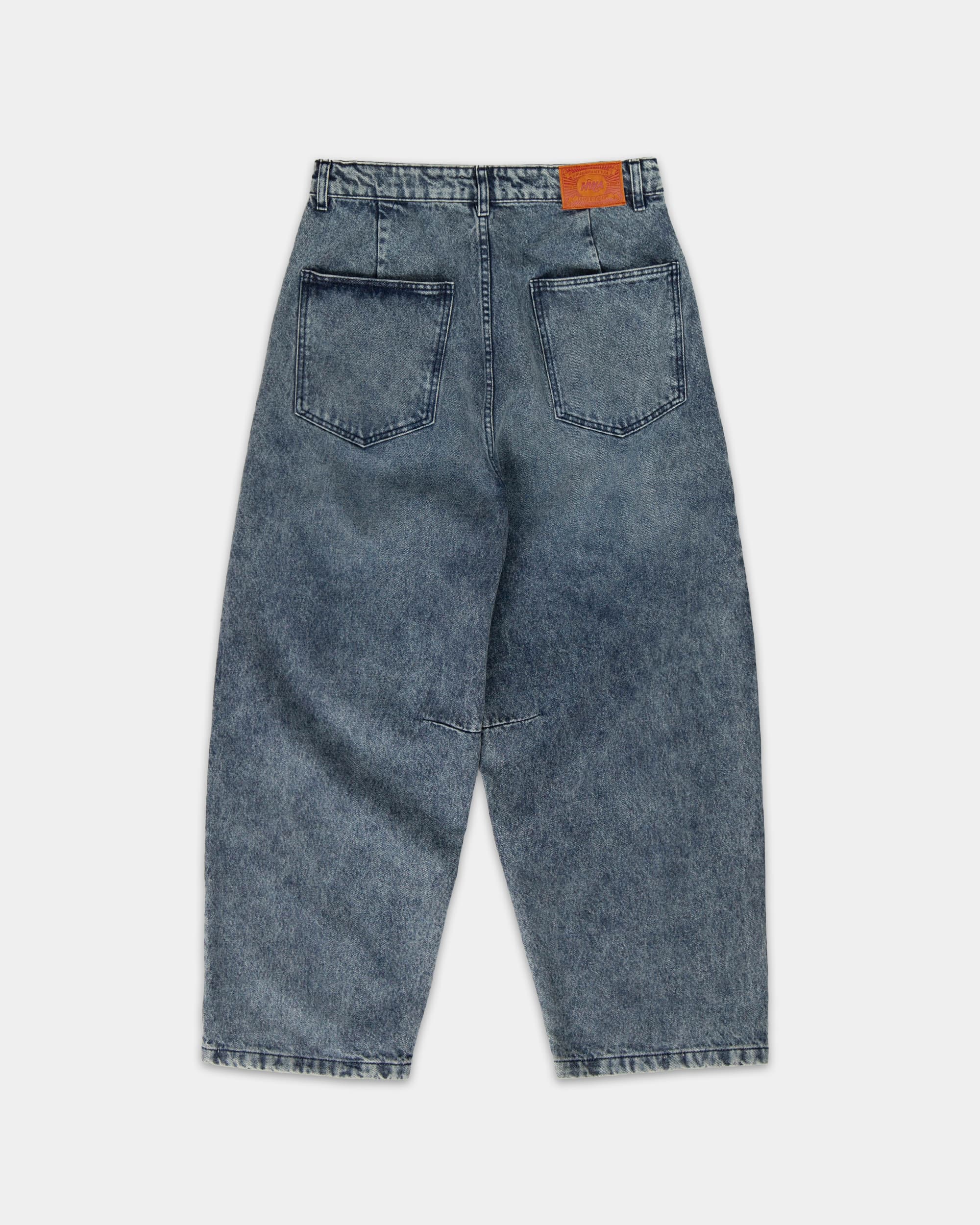 Jean Pleated Onigiri - Indigo Délavé