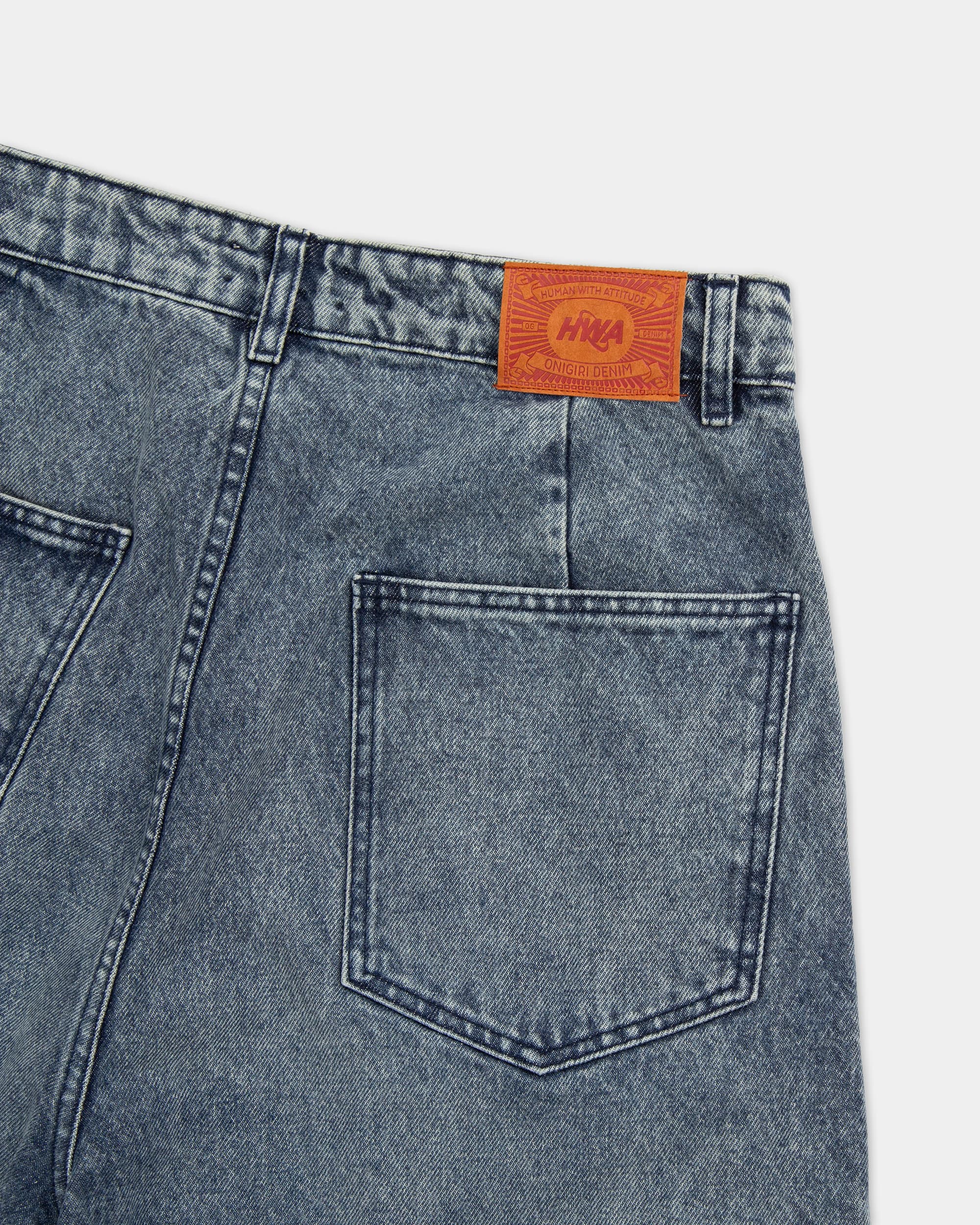 Jean Pleated Onigiri - Indigo Délavé