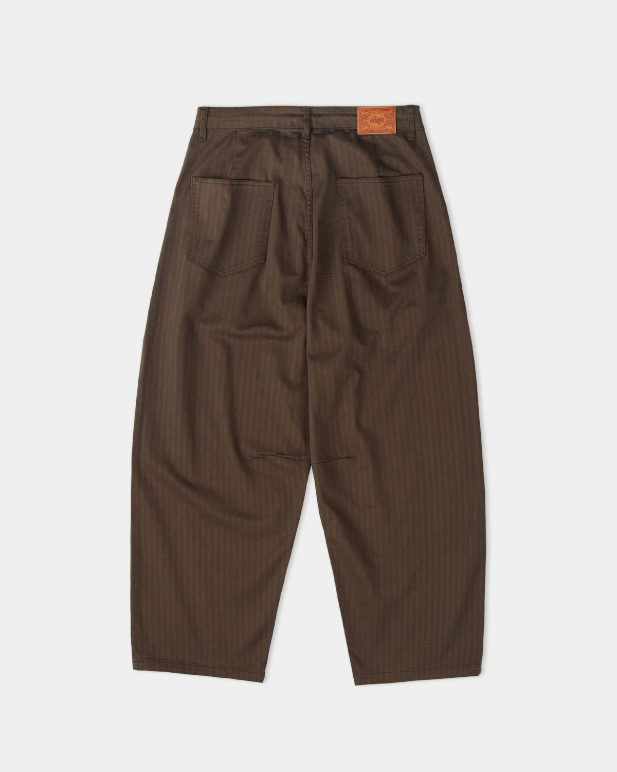 Pantalon Pleated Onigiri Herringbone Marron - Human With Attitude - vue 2