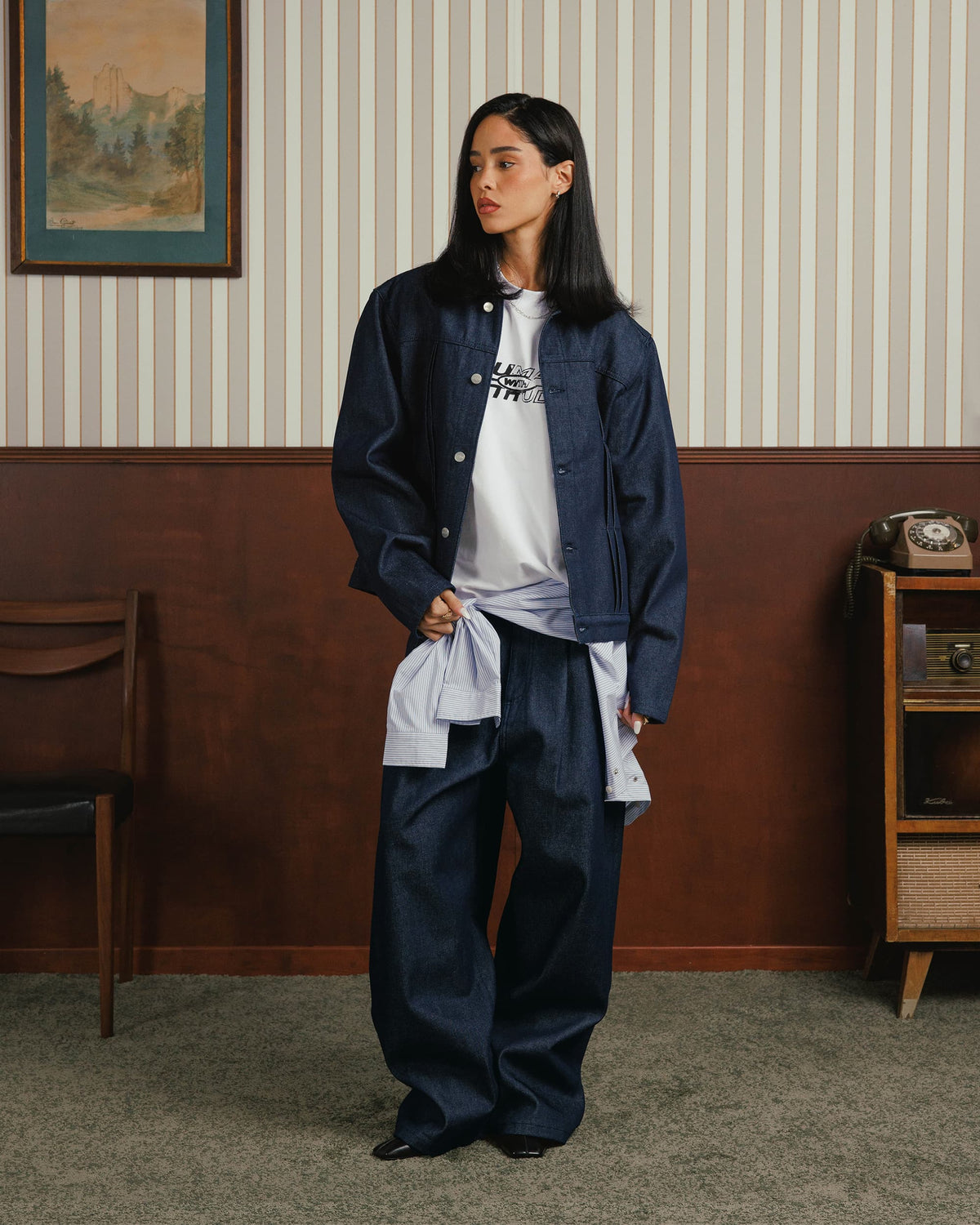 Jean Pleated ONIGIRI - Indigo