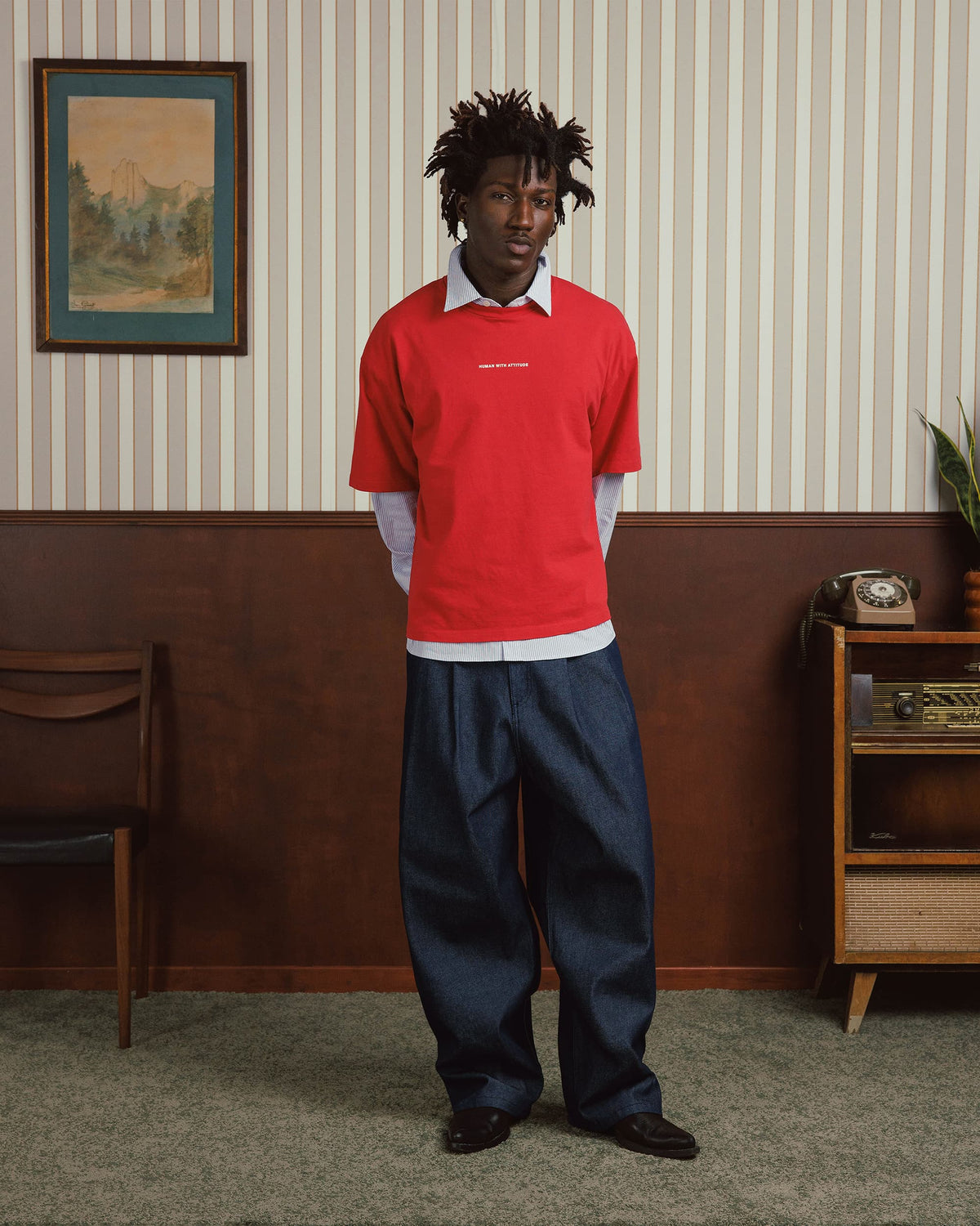 Pleated Onigiri Jeans - Indigo - Human With Attitude - view 3