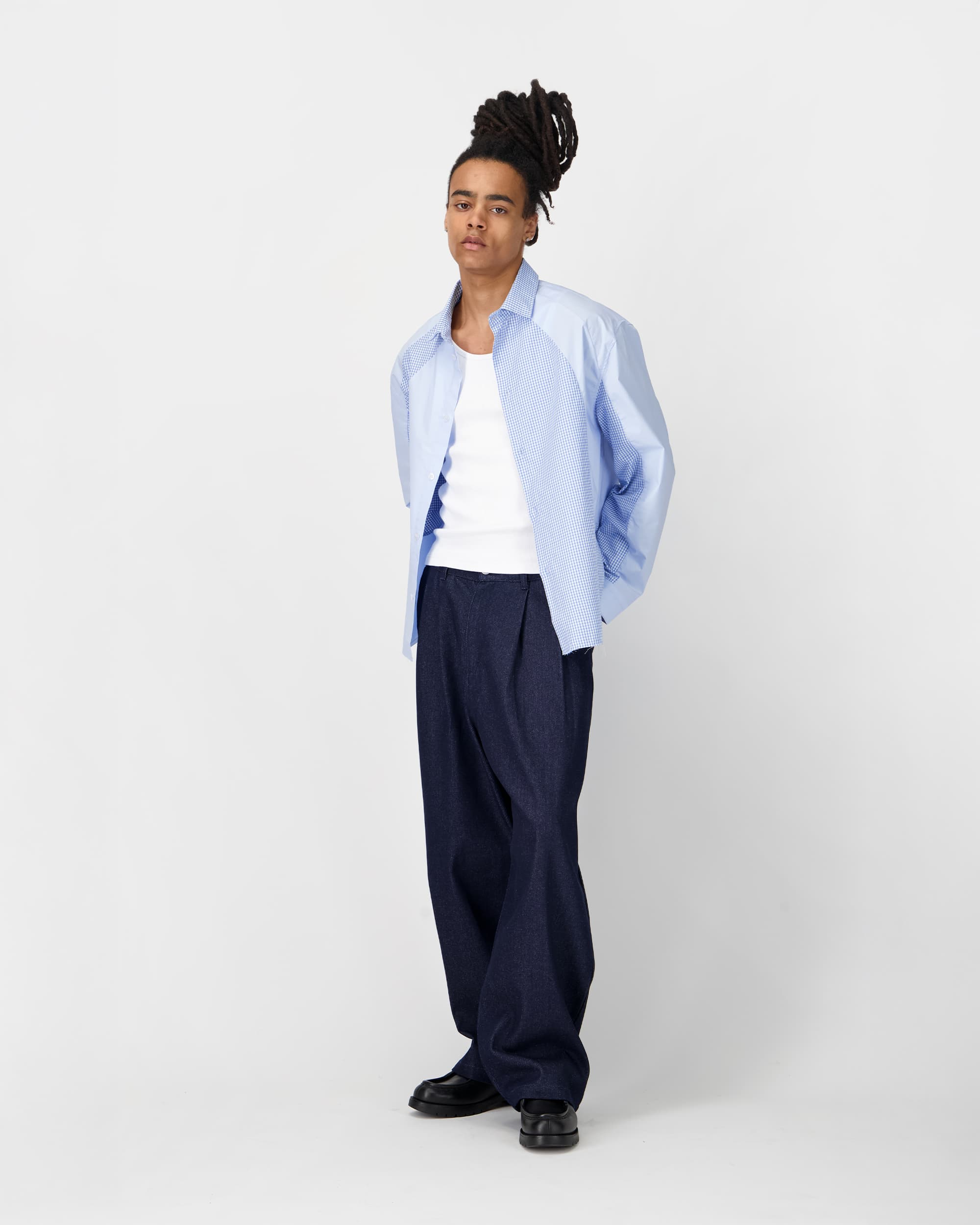 JEAN PLEATED ONIGIRI - INDIGO