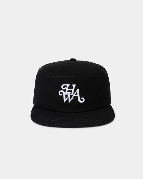Monogram Black Pillbox Cap - Embroidered Logo Adjustable Size