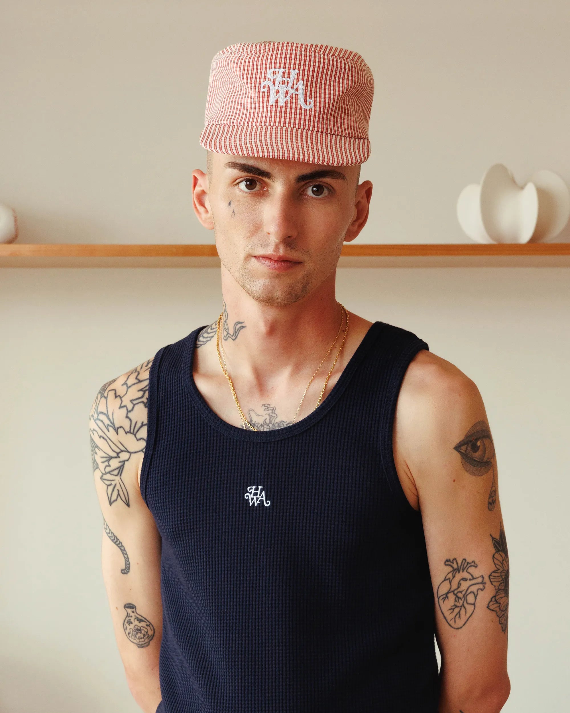 Casquette Pillbox Monogram - Carreaux