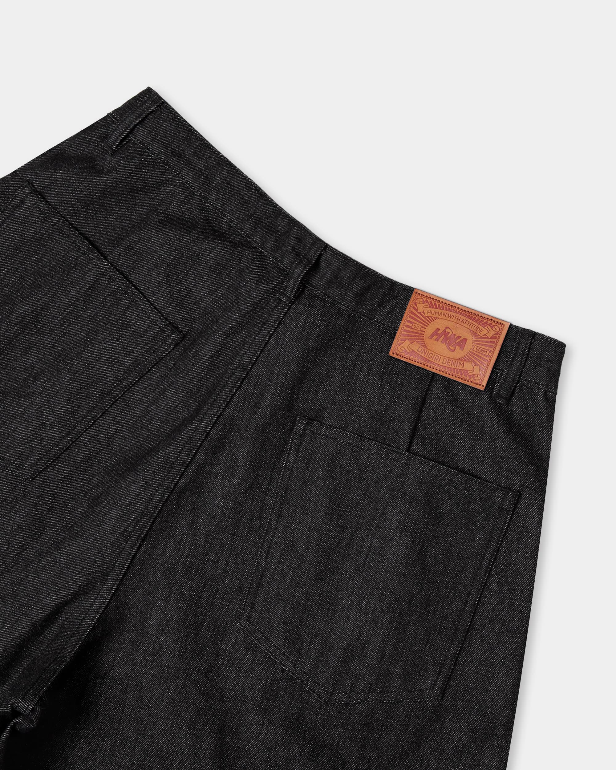 Pleated Onigiri Jorts - Raw Black