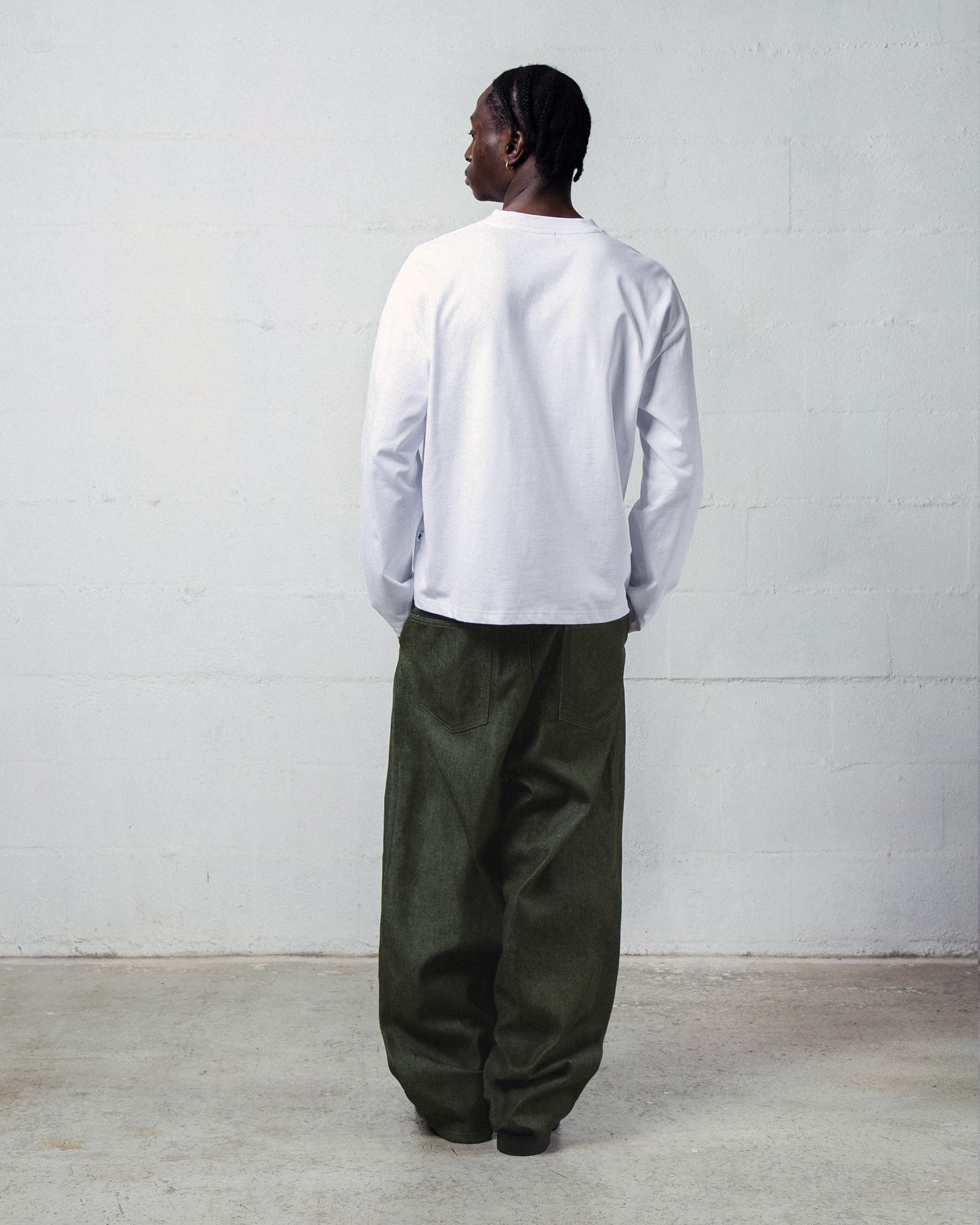 Jean PLEATED ONIGIRI - BRUT VERT