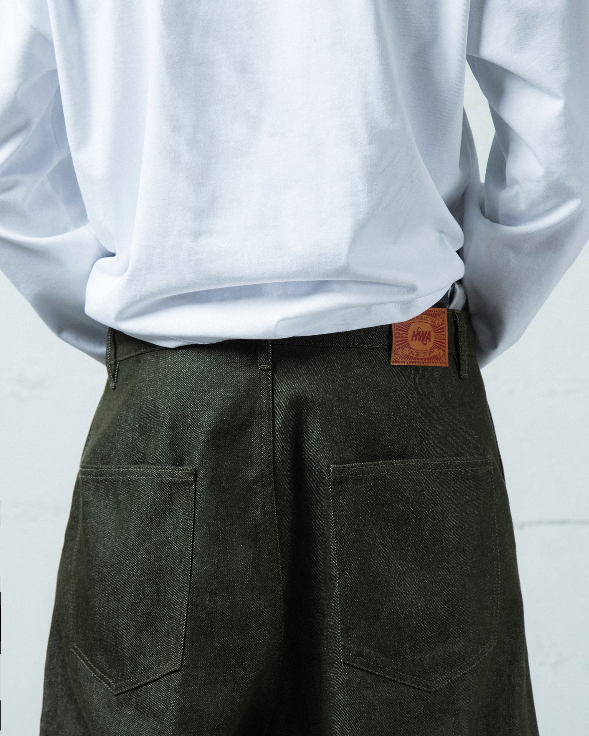 Jean PLEATED ONIGIRI - BRUT VERT