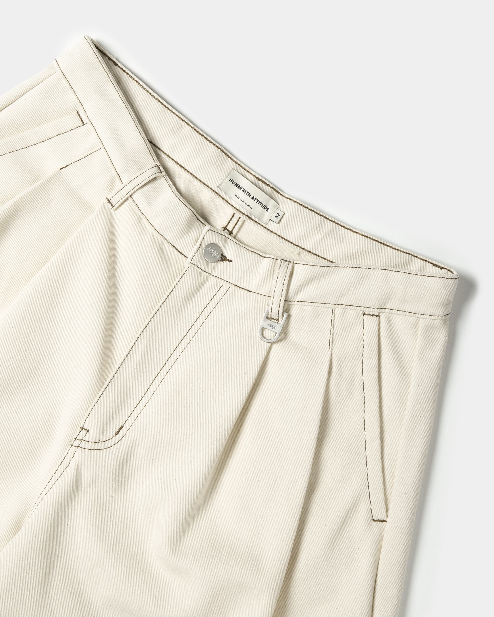 Plissierte Onigiri-Jeanshose - Off White