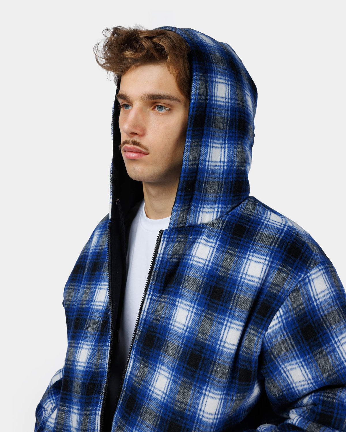Wendbare Arbeitsjacke mit Kapuze – Blau