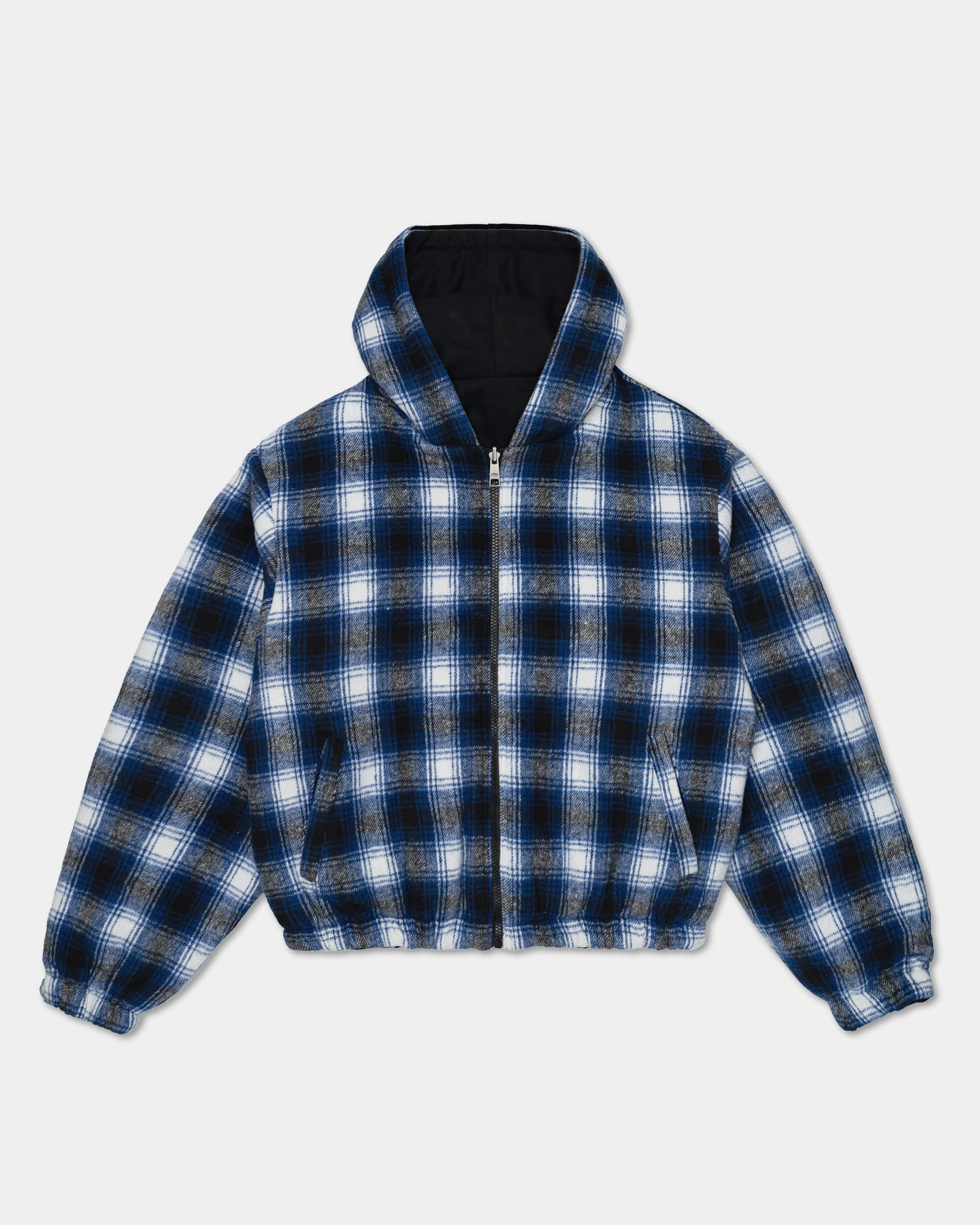 Blouson workwear à capuche réversible - Bleu