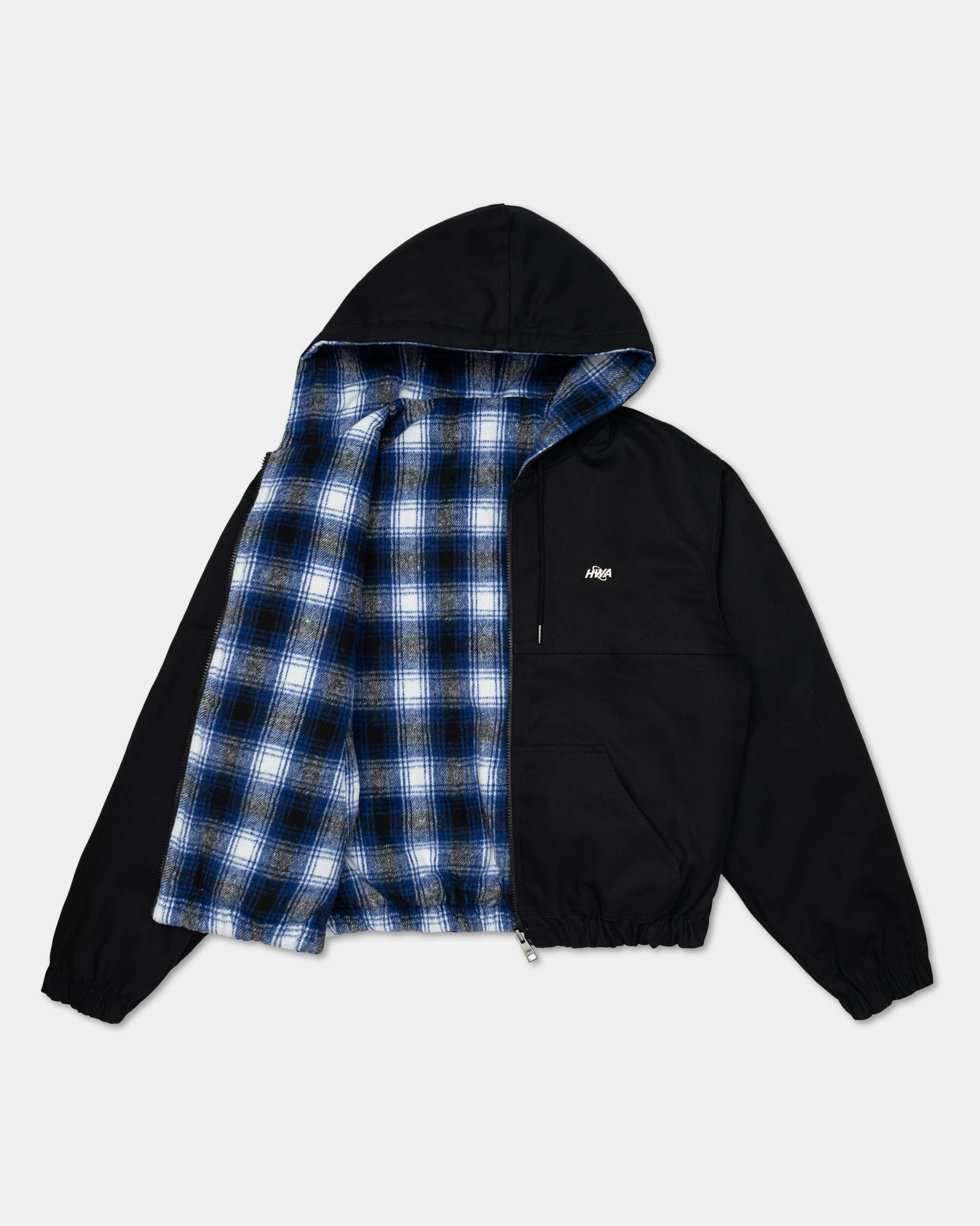 Blouson workwear à capuche réversible - Bleu