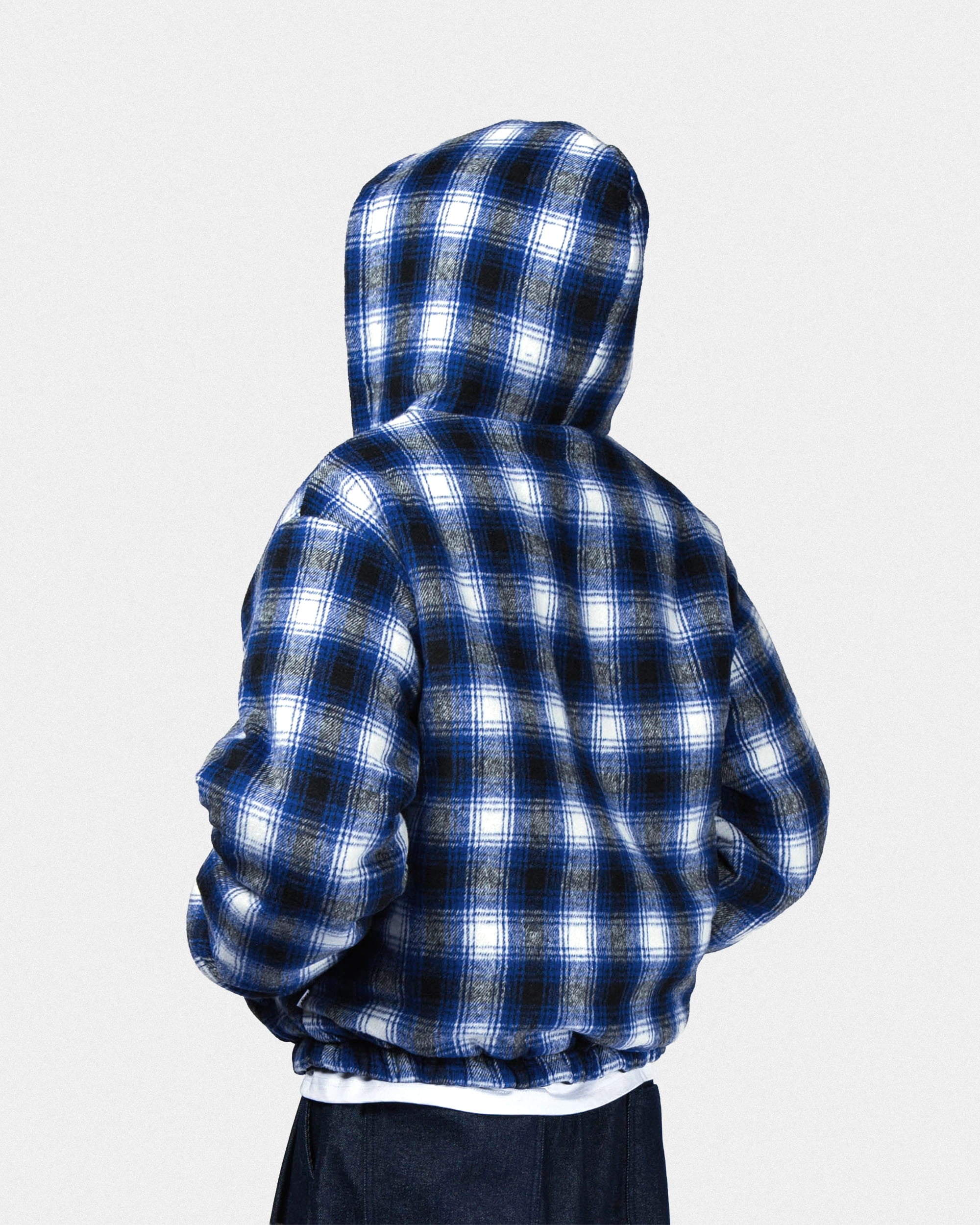 Blouson workwear à capuche réversible - Bleu