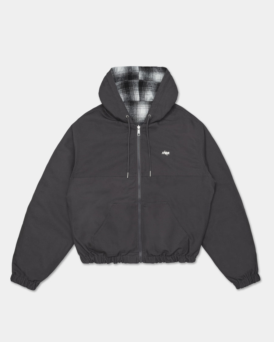 Blouson workwear à capuche réversible - Gris