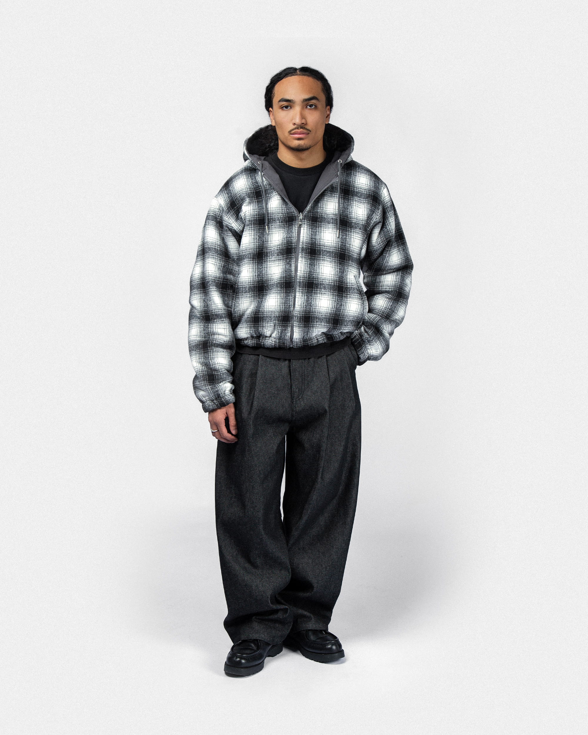 Blouson workwear à capuche réversible - Gris