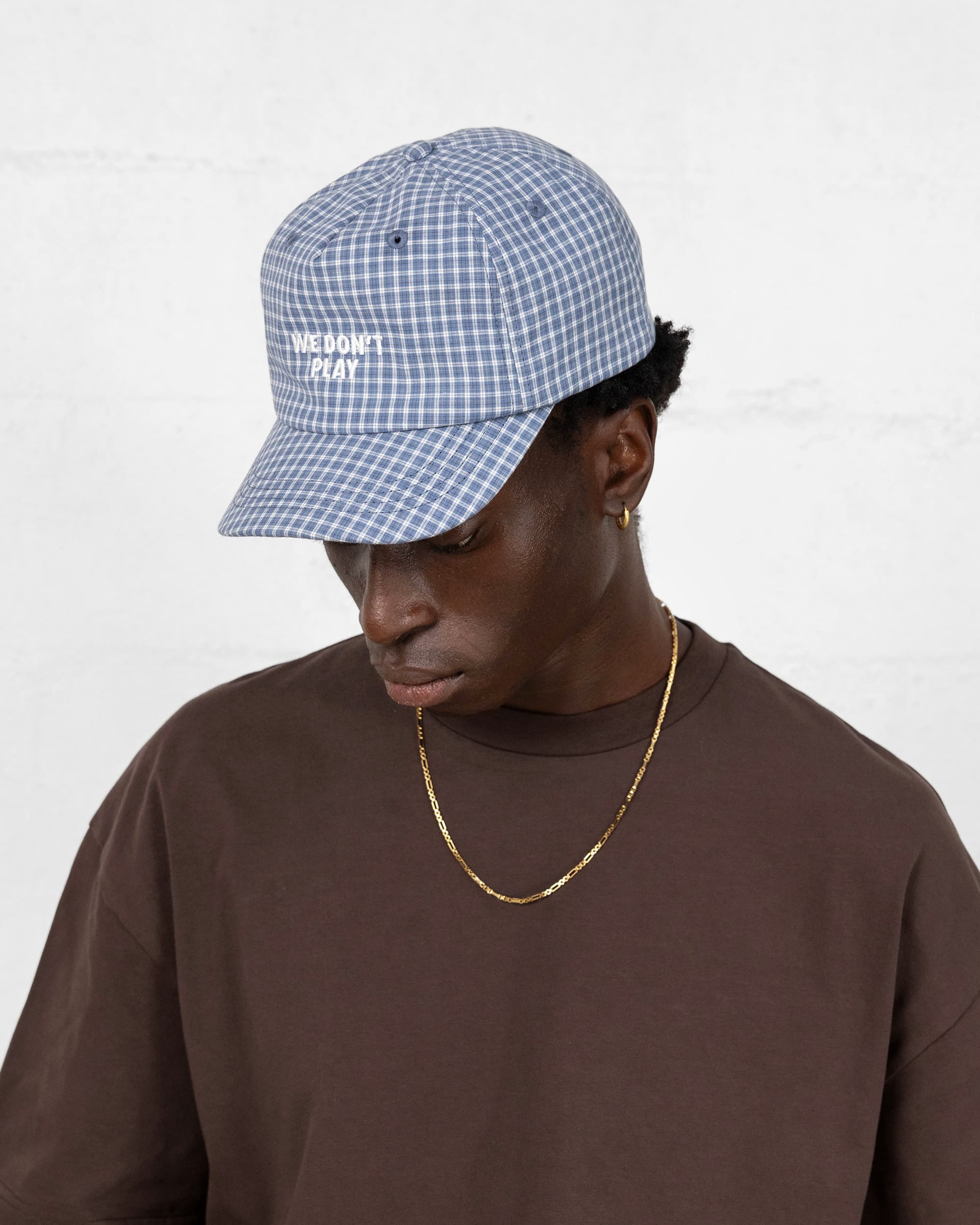 Plaid Cap We Don't Play Blue – 6 Panels | HWA – Human With Attitude
