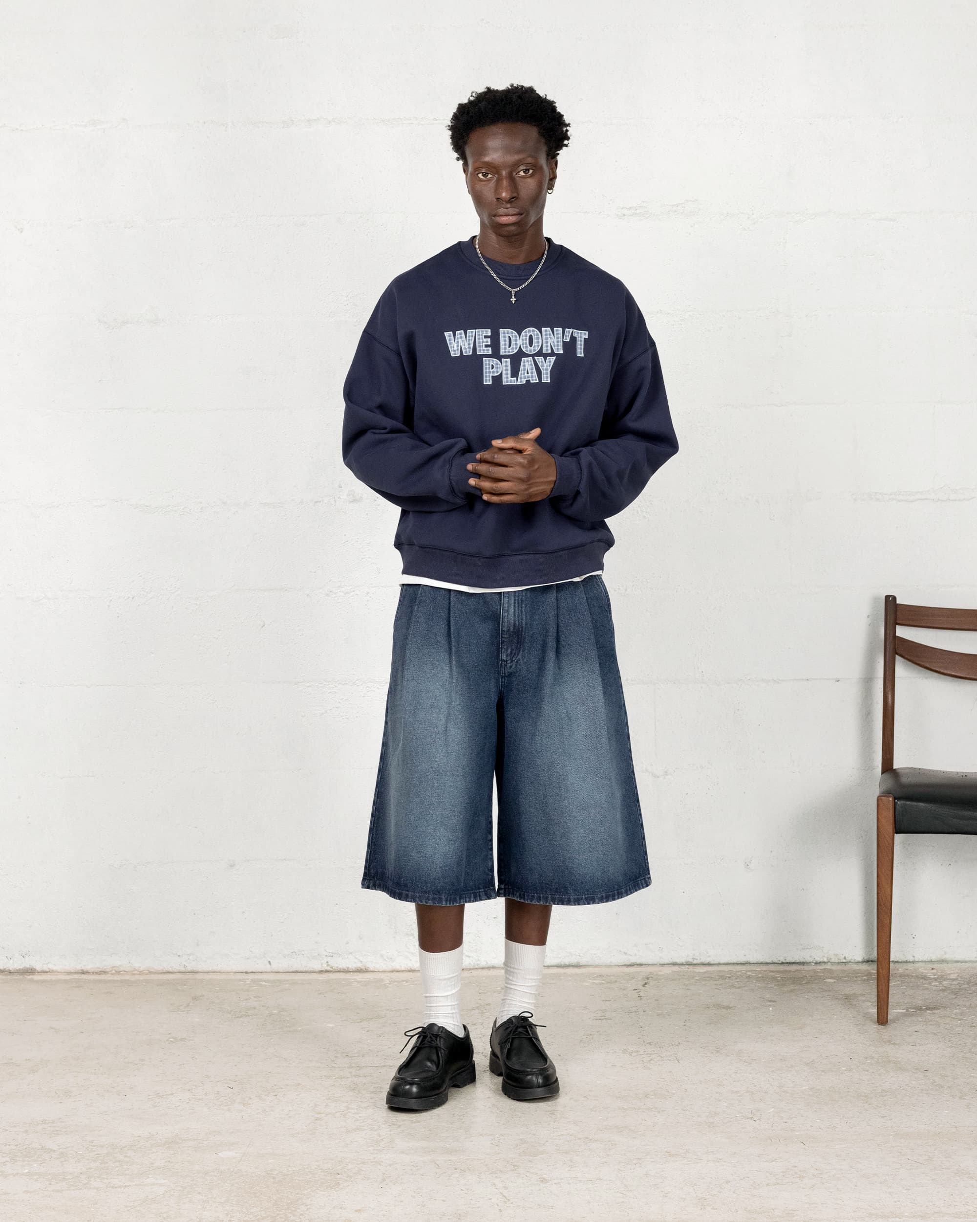 Navy WDP Sweatshirt – Crew Neck Boxy Fit 500 GSM | HWA – Human