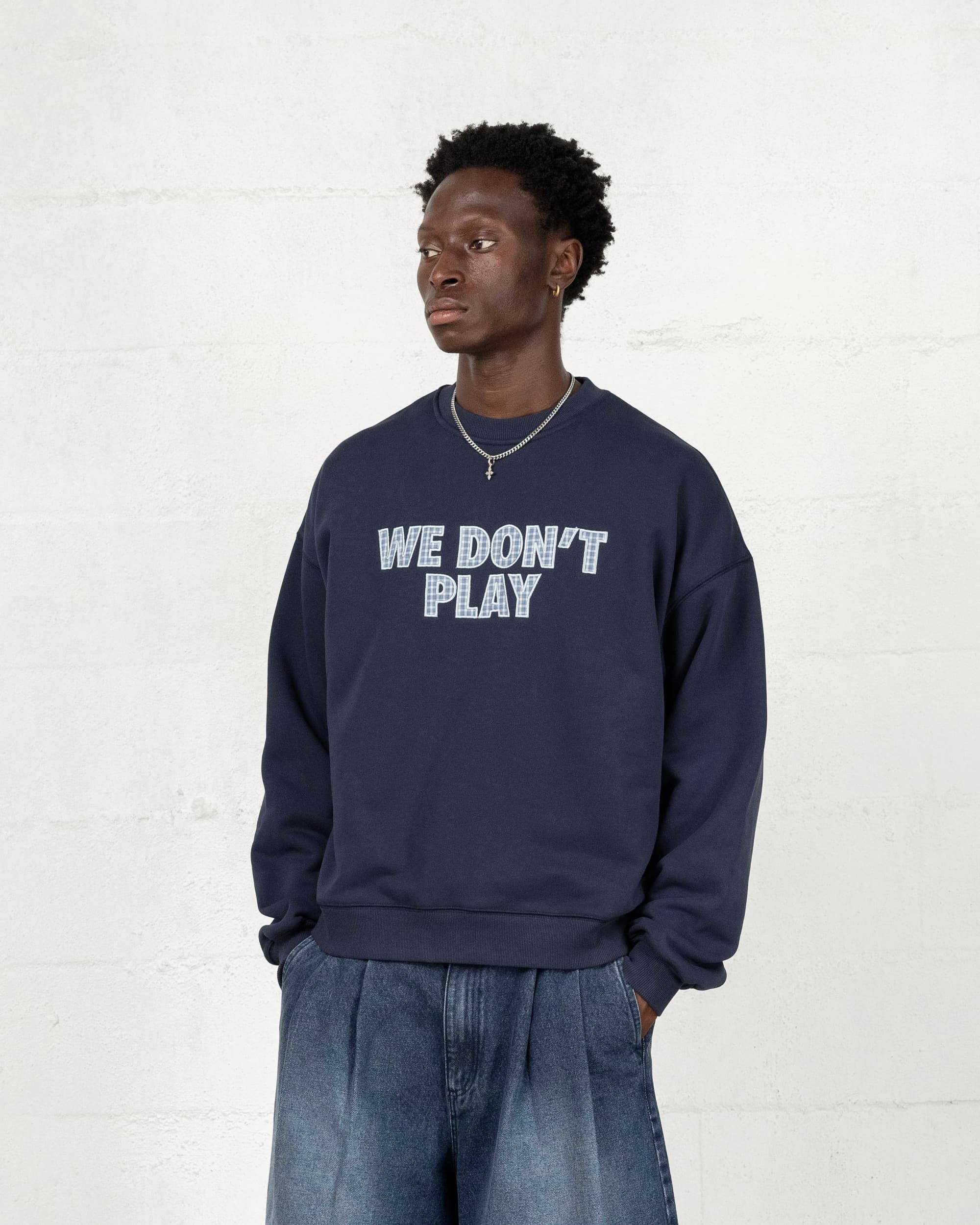 Navy WDP Sweatshirt – Crew Neck Boxy Fit 500 GSM | HWA – Human