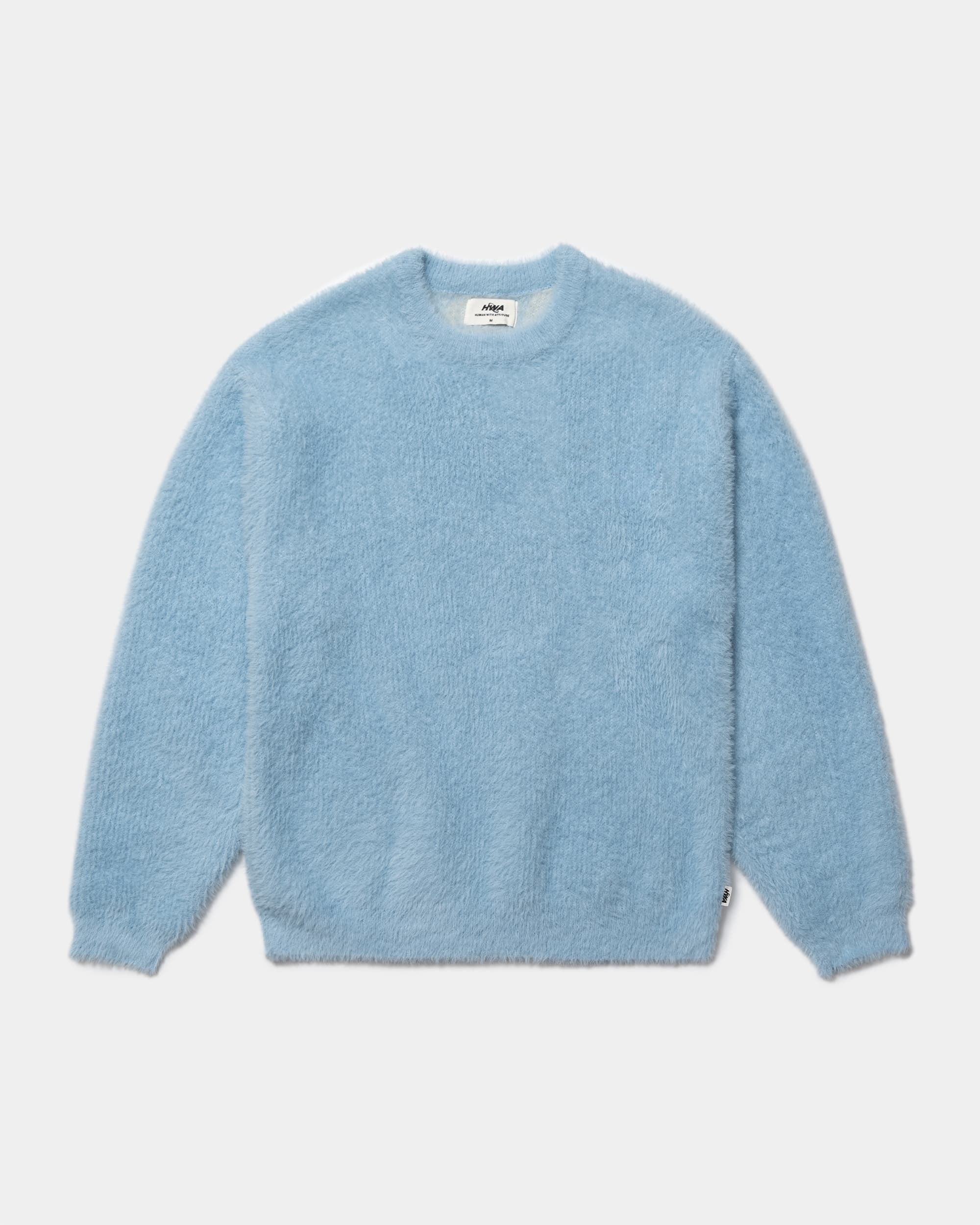 Light blue fuzzy sweater best sale