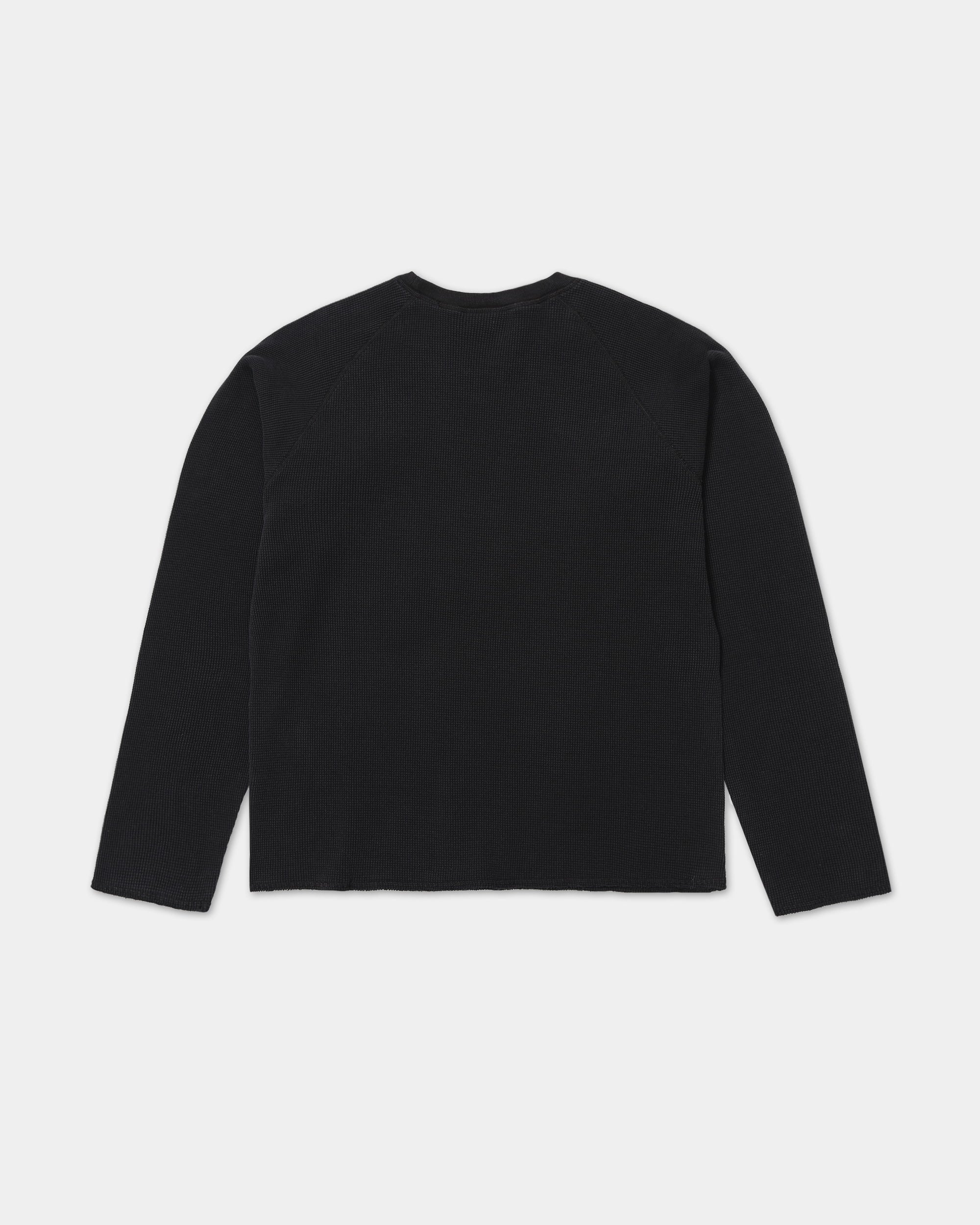 T-shirt Manches Longues Maille Gaufrée - Noir Délavé