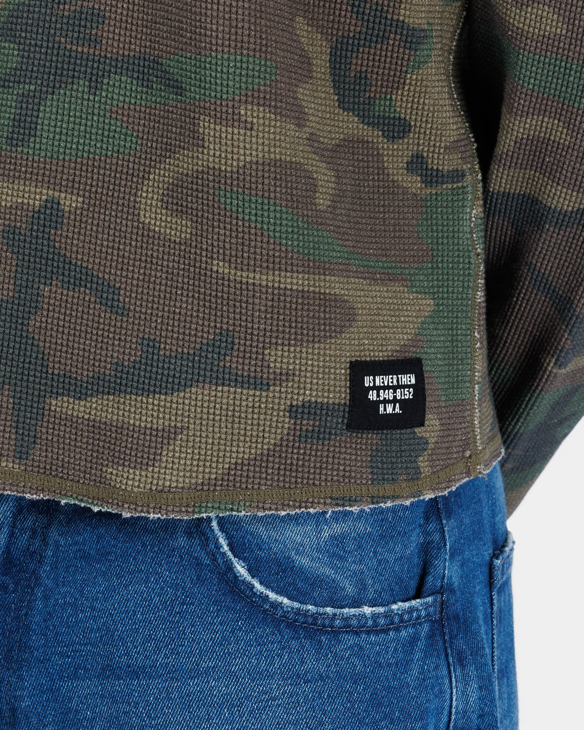 T-shirt Manches Longues Maille Gaufrée - Camo