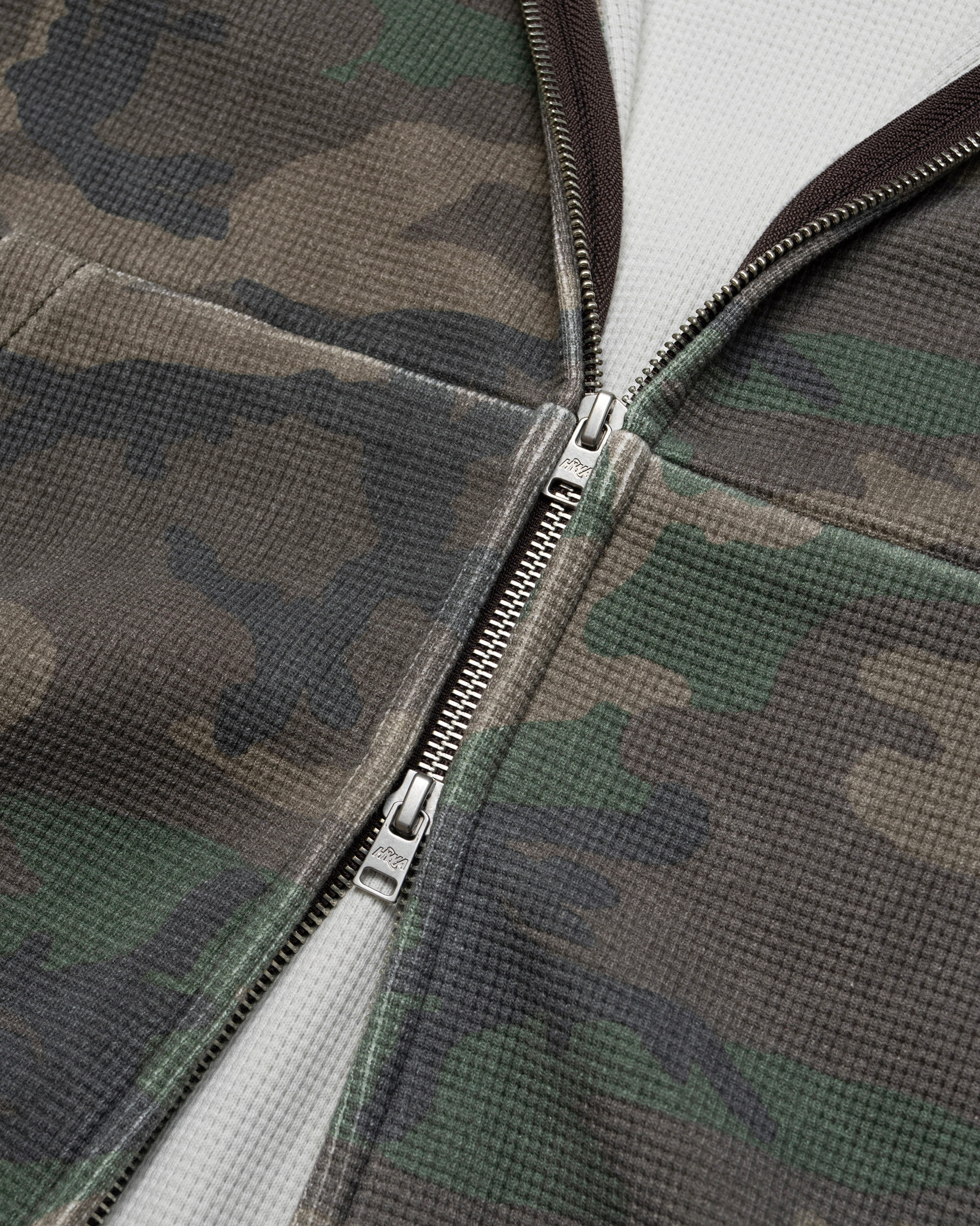 Camo Waffle Knit Zip-Up Hoodie | Human With Attitude